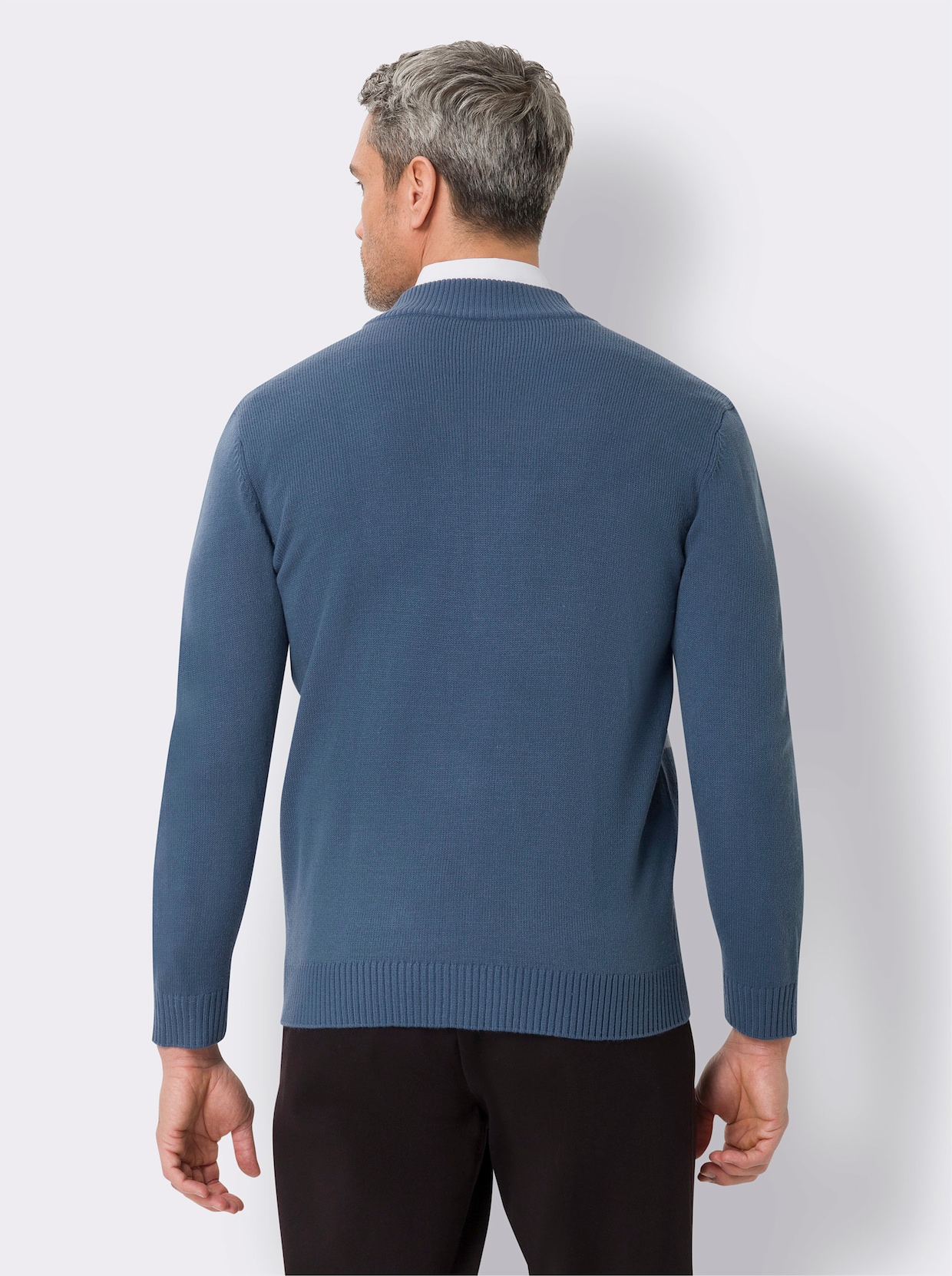 Strickjacke - jeansblau-gemustert