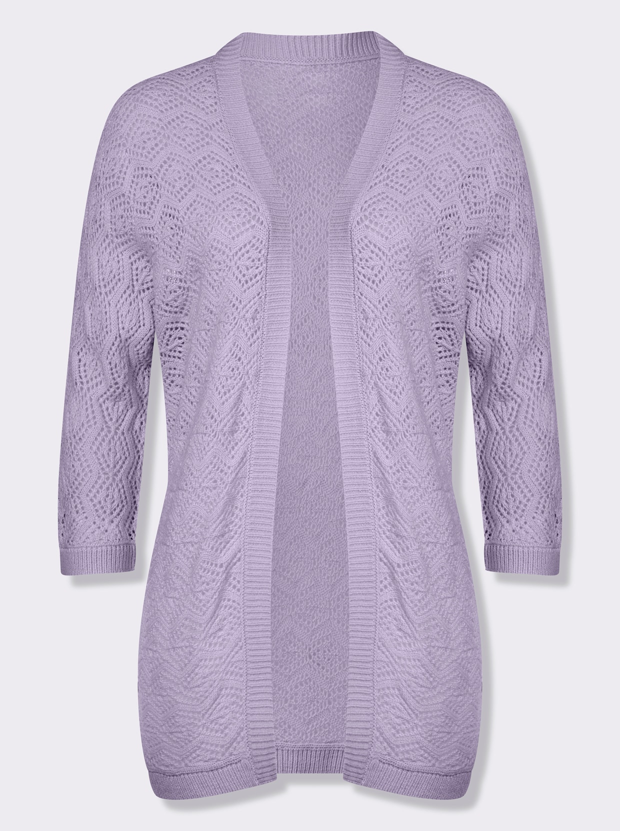 Ajourstrickjacke - flieder