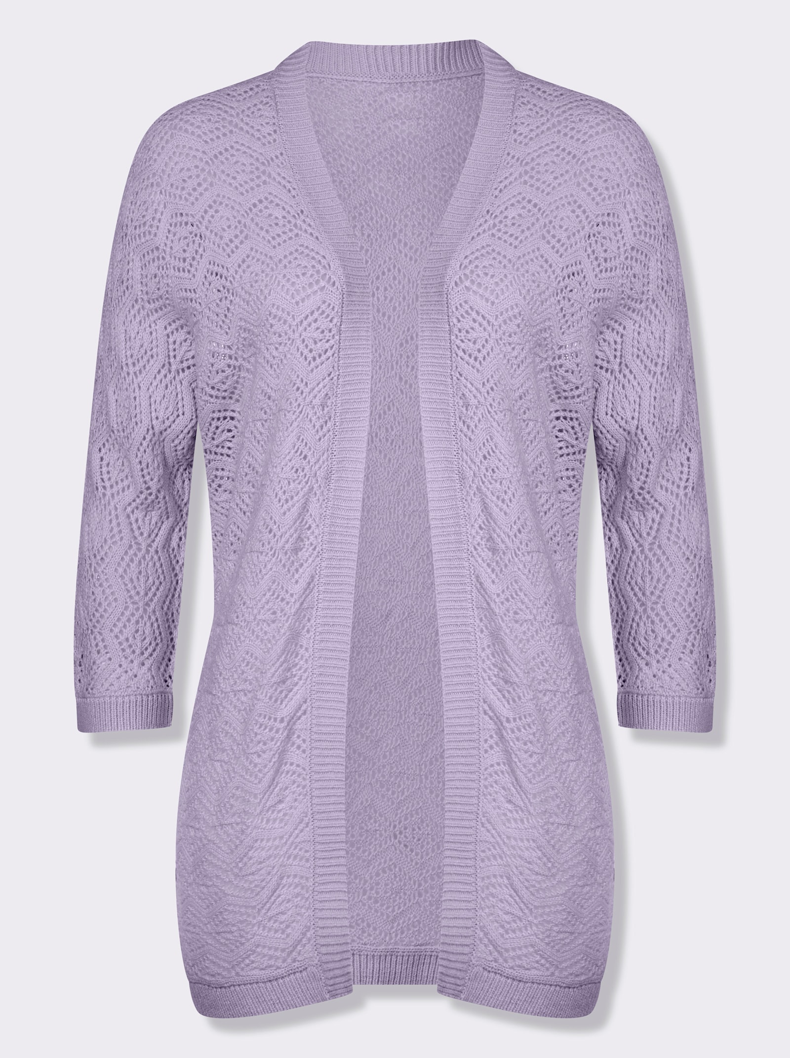 Hålstickad kofta - syren