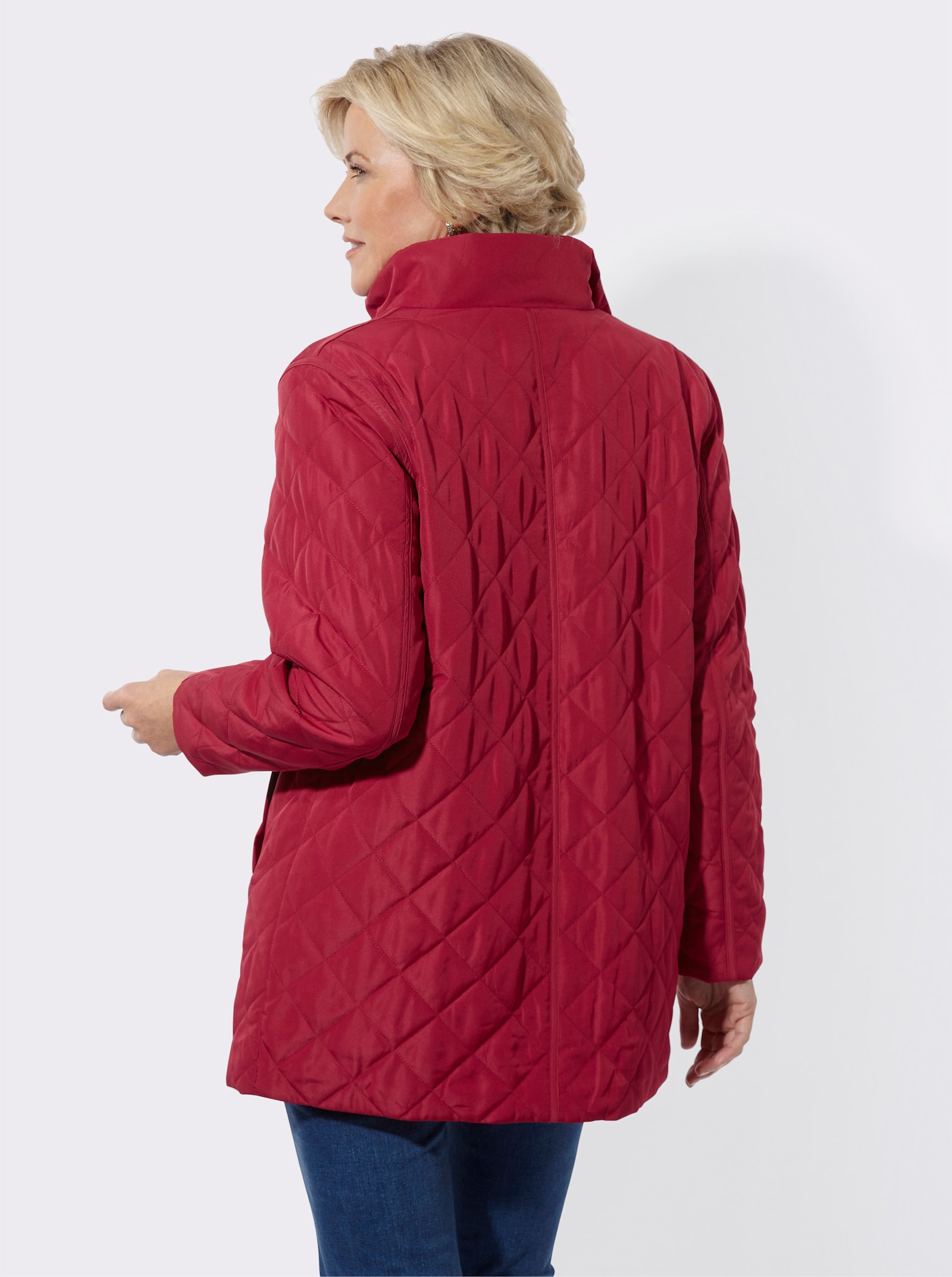 Steppjacke in Longform - kirsche