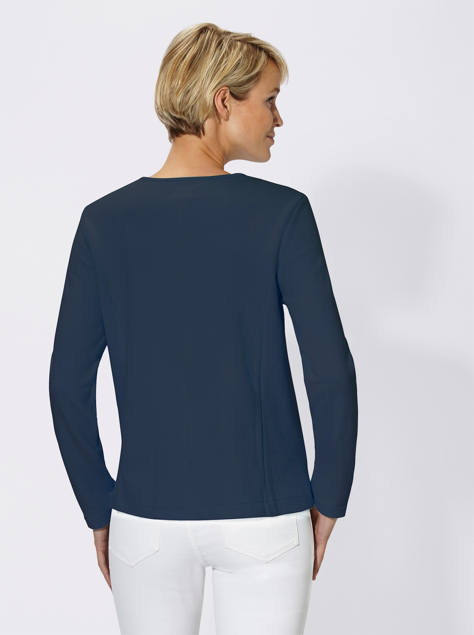 Blazer léger effet côtelé - marine