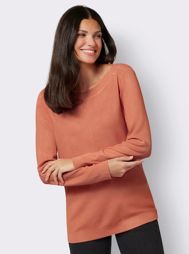 Langarm-Pullover - papaya