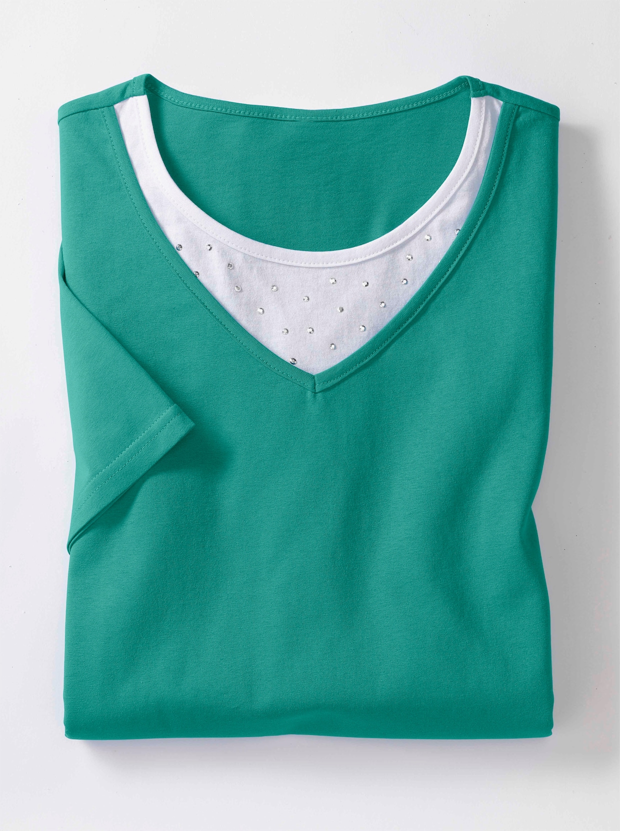 Tričko s krátkým rukávem - smaragdová