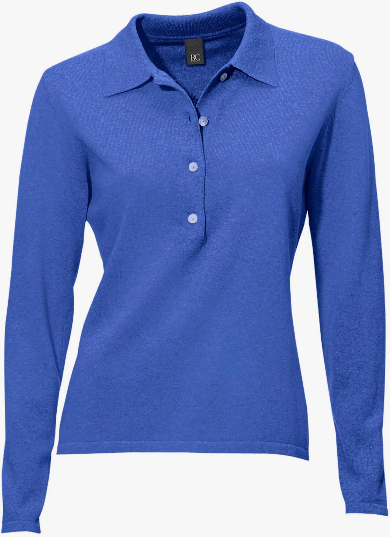 heine Polopullover mit Knopfleiste - royalblau