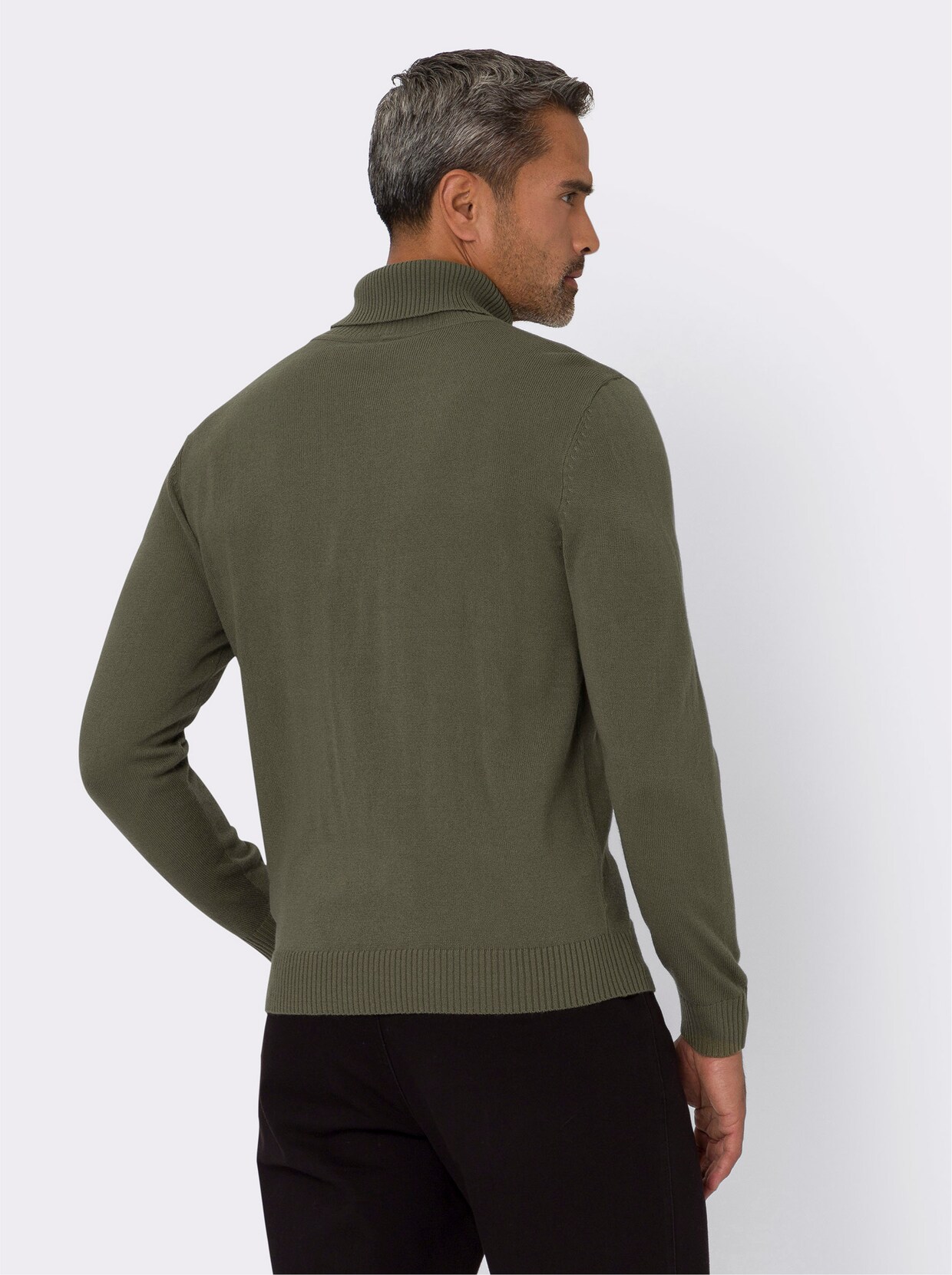 Rollkragen-Pullover - khaki