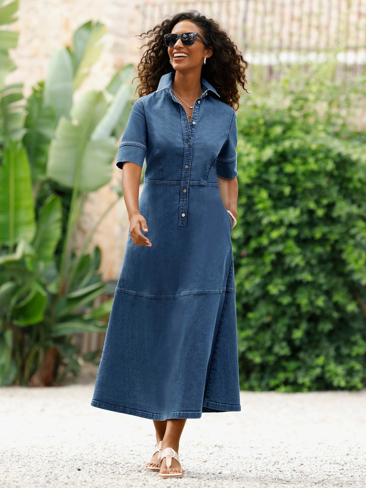 heine Jeanskleid - blue-stone-washed