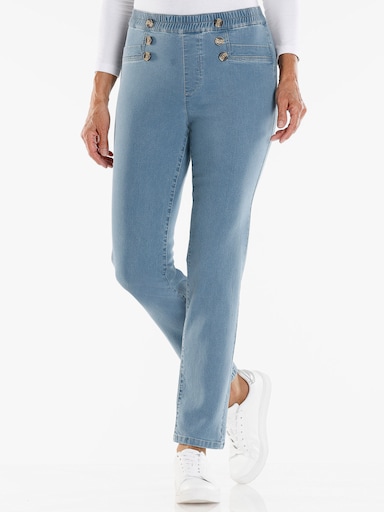 Jeans med resår - blue-bleached