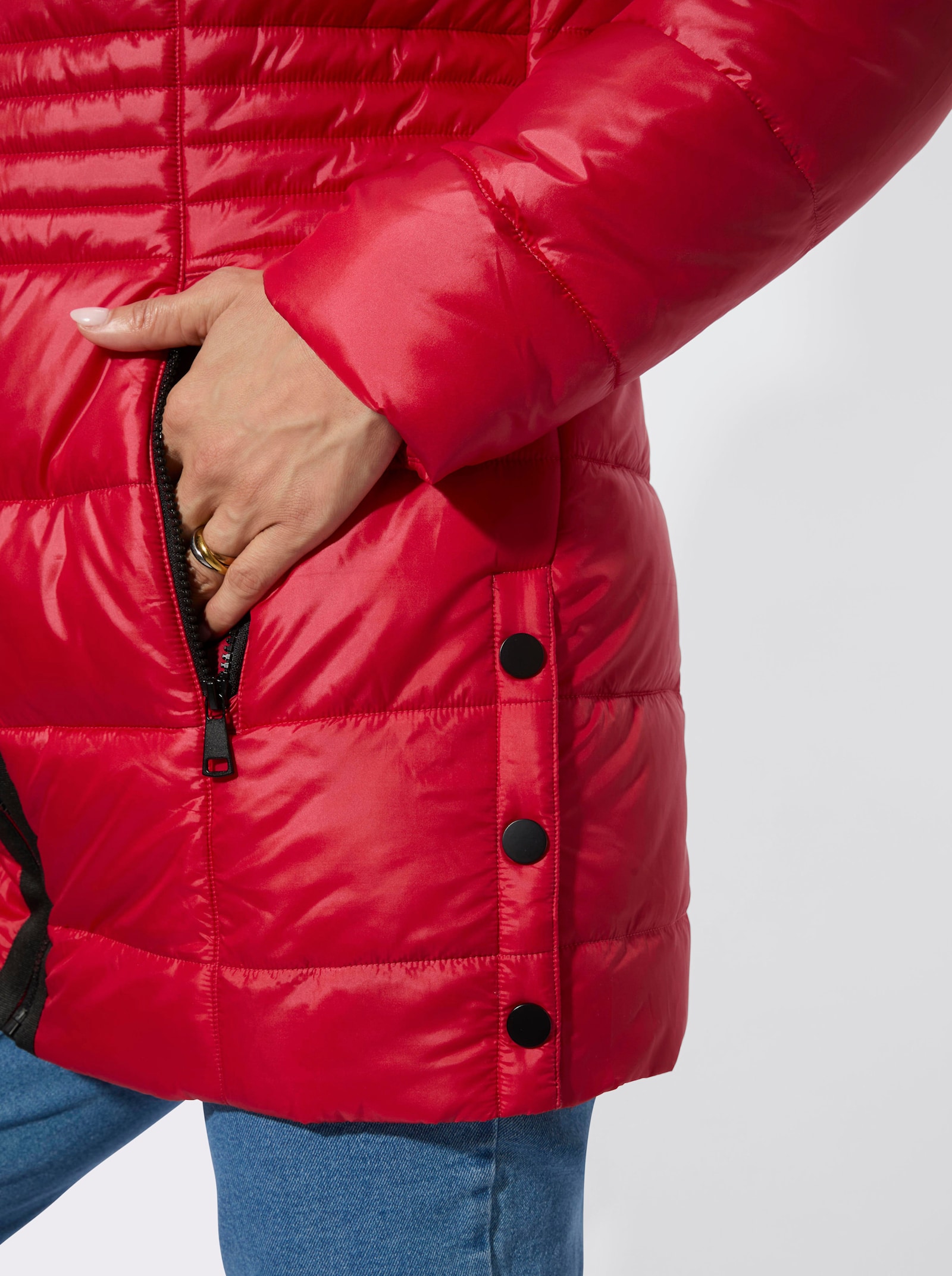 Winterjacke mit schmeichelnder Steppung - rot