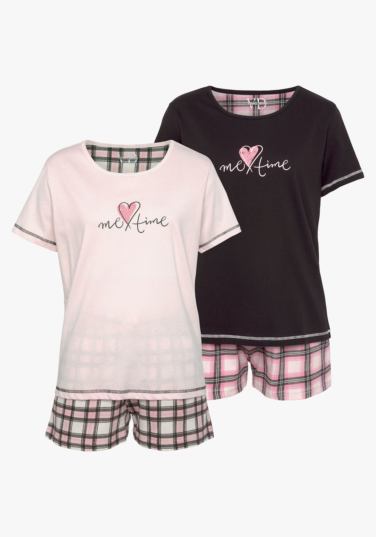 Vivance Dreams shortama - zwart + roze