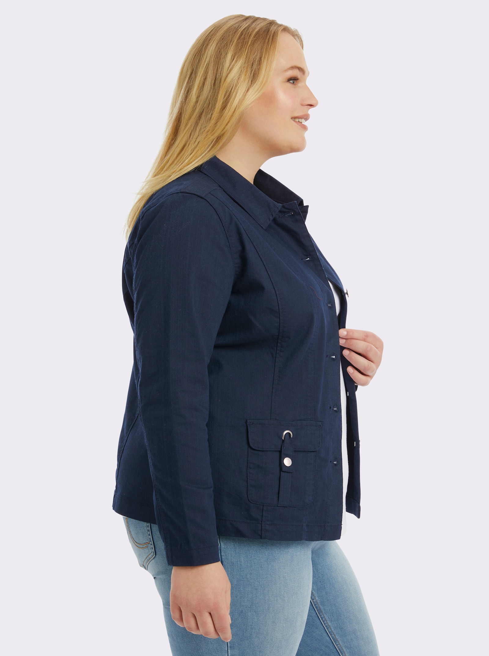 Jackenblazer in Denim-Optik - marine