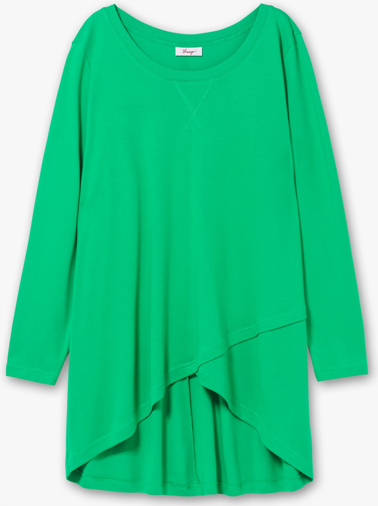 sheego Langarmshirt - grasgrün