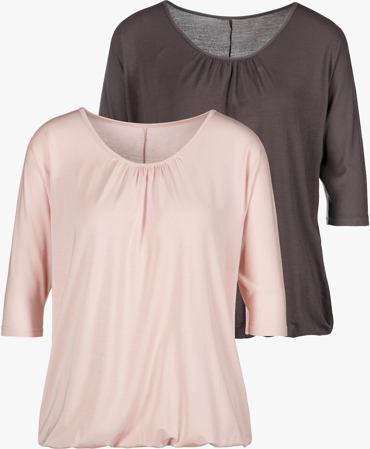 LASCANA Shirt met 3/4-mouw - roze, antraciet