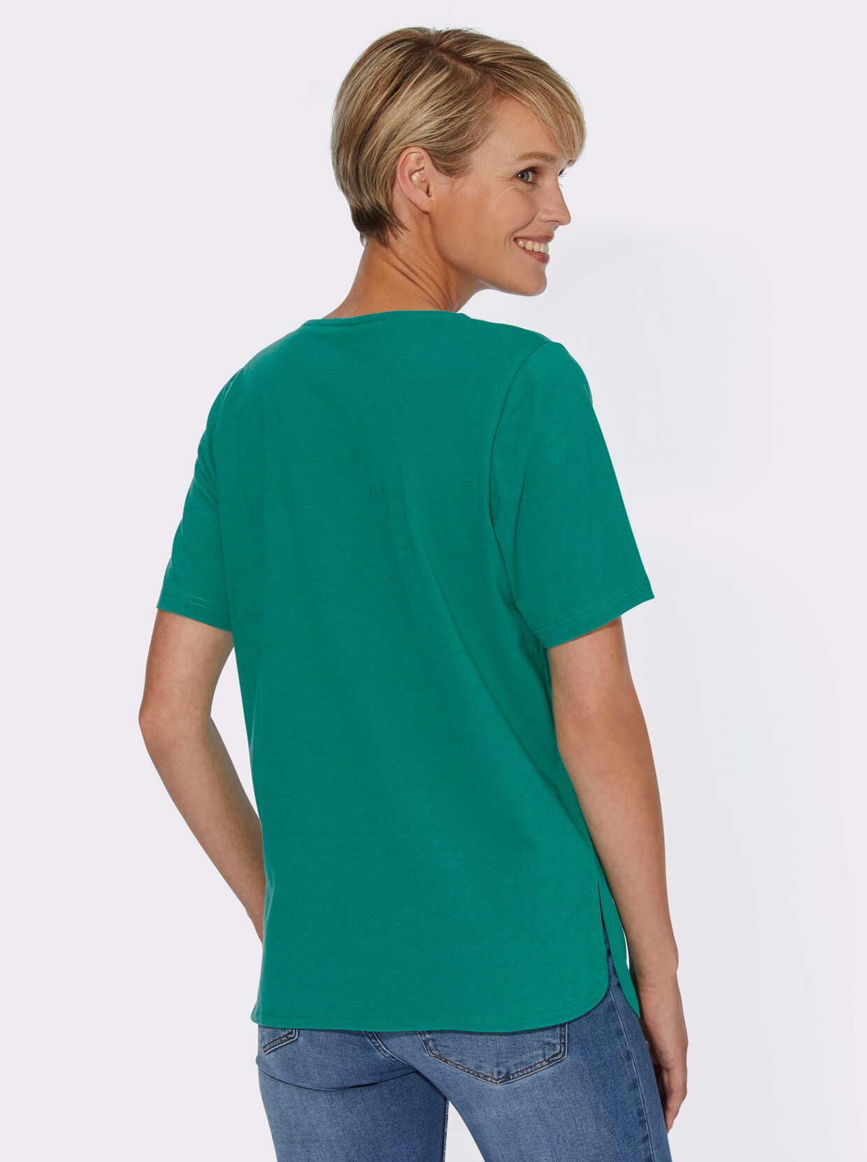 Tričko s krátkým rukávem - smaragdová