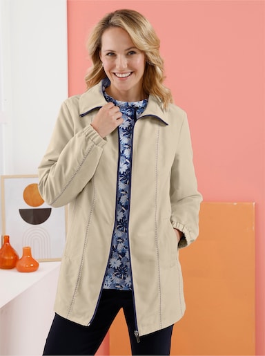 Jacke mit Kontrastnähten - sand
