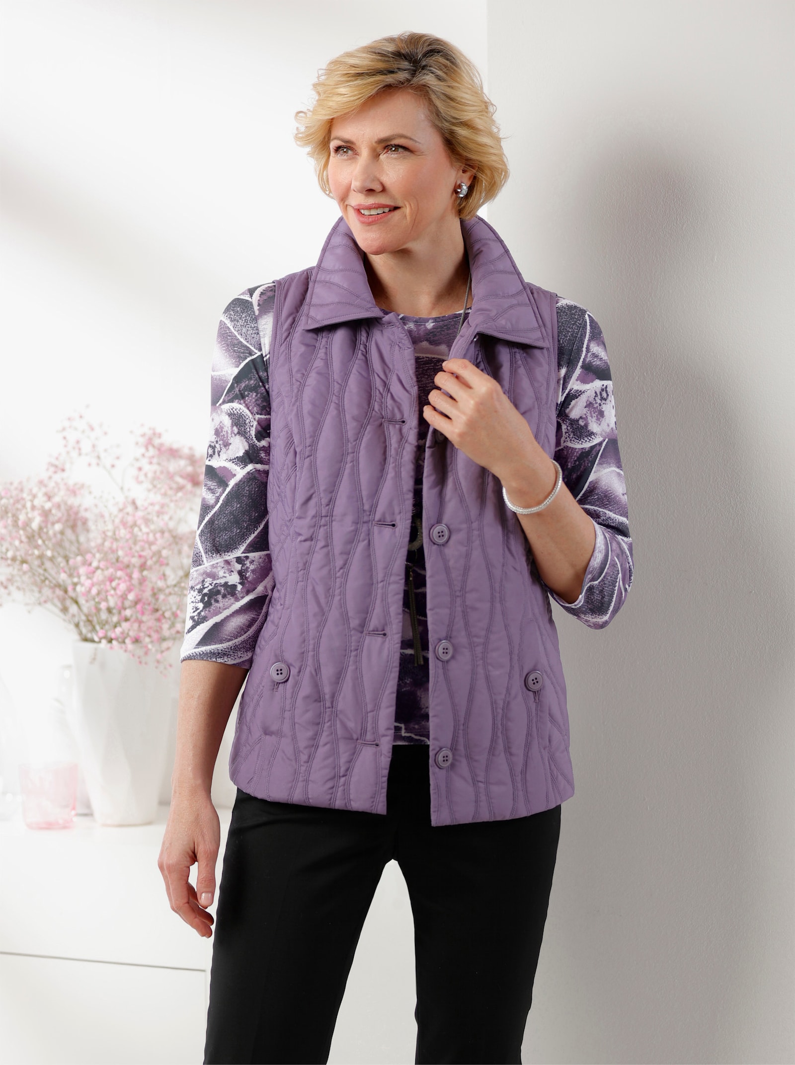 Steppweste mit Umlegekragen - feige