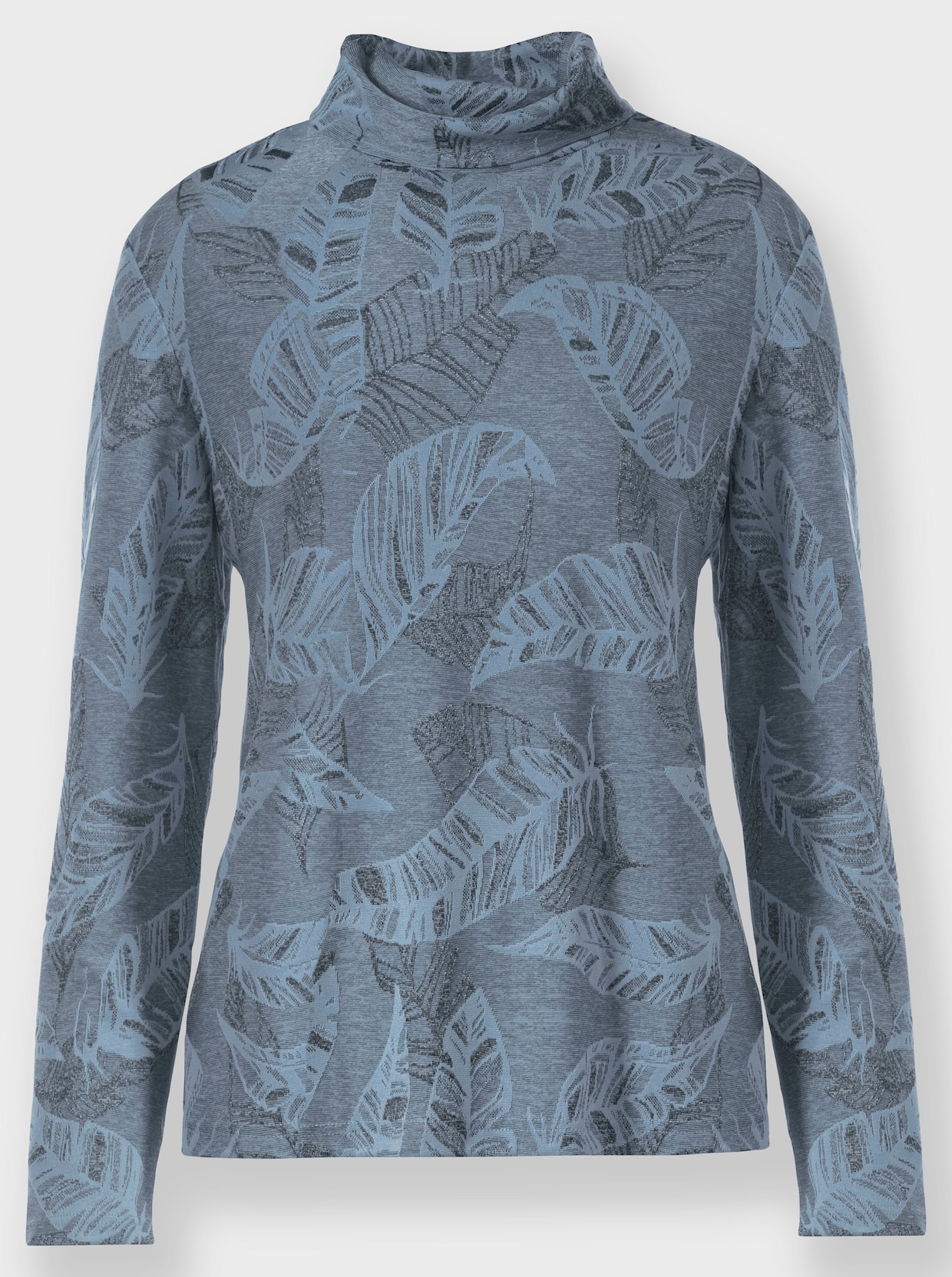 Shirt met lange mouwen - ijsblauw/duifblauw gedessineerd