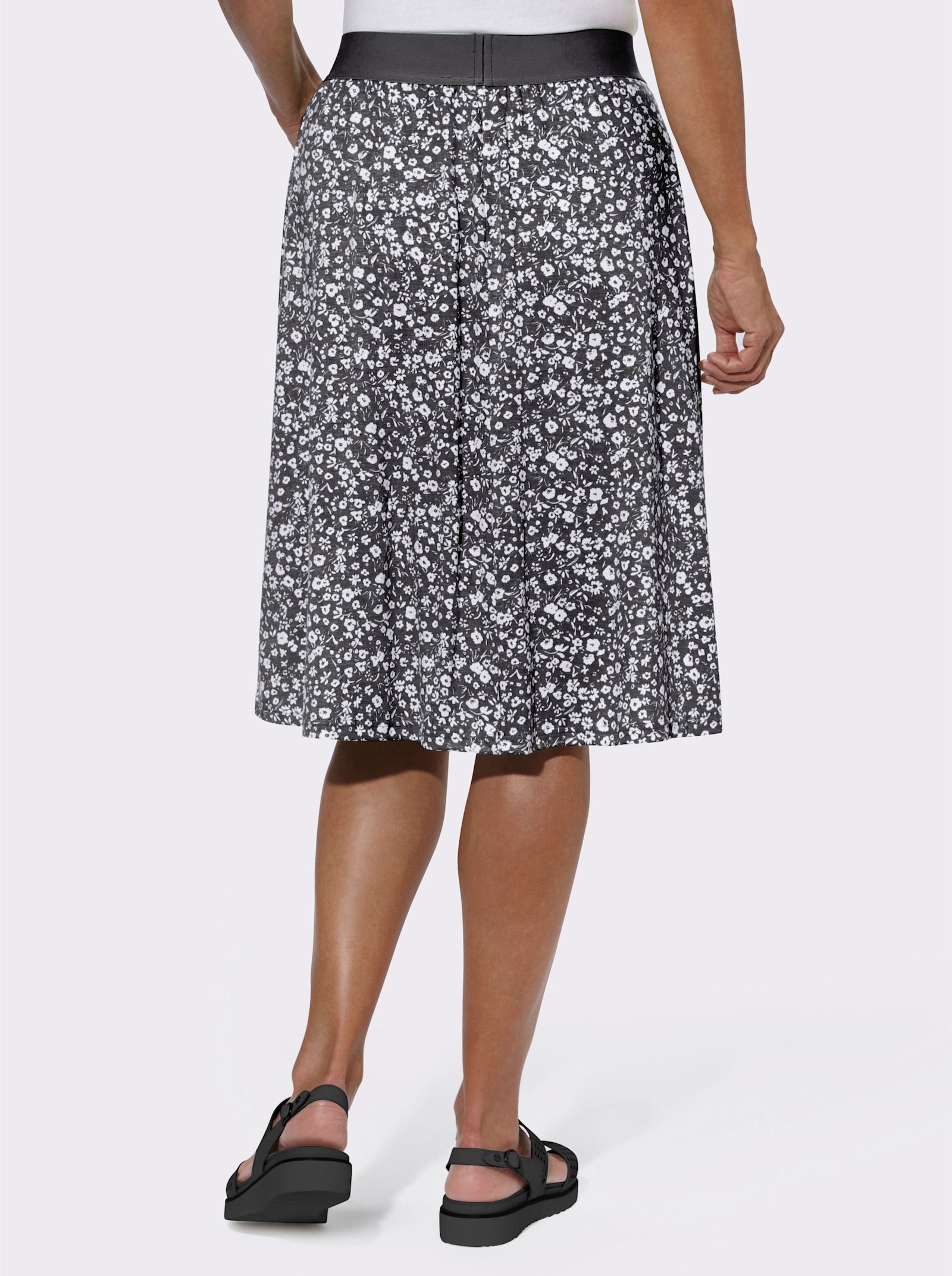 Jerseyrock im Doppelpack - schwarz + schwarz-weiß-bedruckt