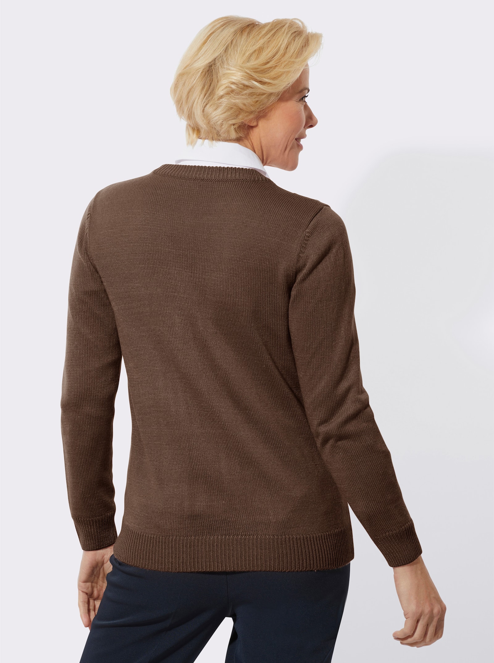 Strickjacke mit weichem Griff - schoko