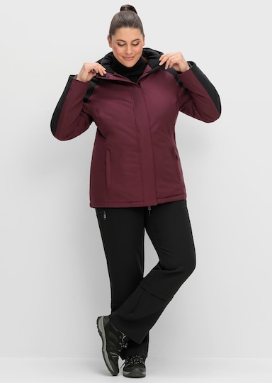 sheego Funktionsjacke - bordeaux-schwarz