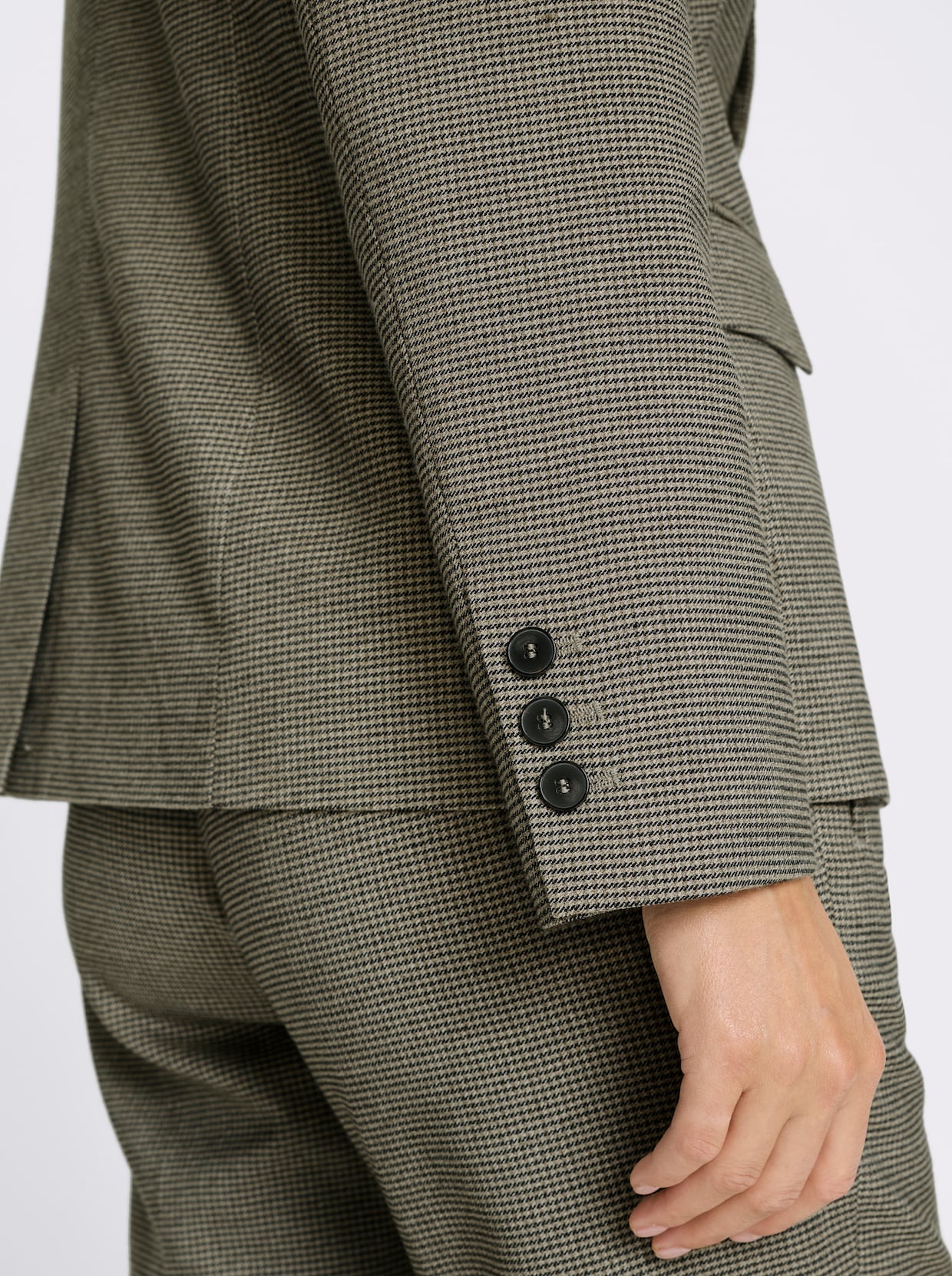 heine Hosenanzug - schwarz-khaki-gemustert