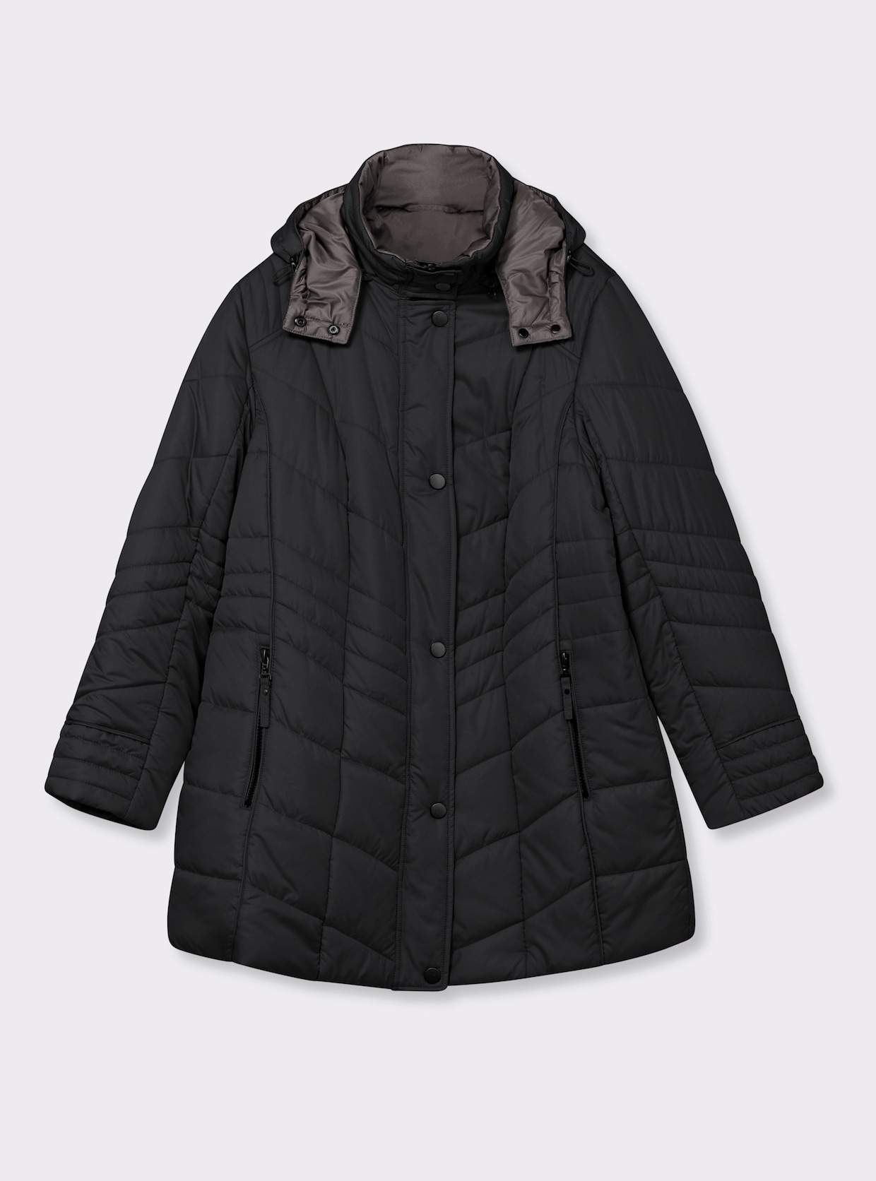 Steppjacke in Microfaser-Qualität, pflegeleicht - schwarz