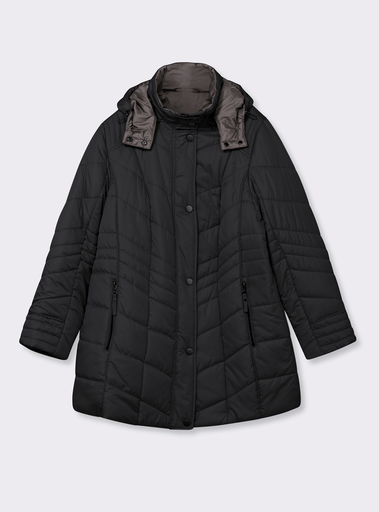 Steppjacke in Microfaser-Qualität, pflegeleicht - schwarz