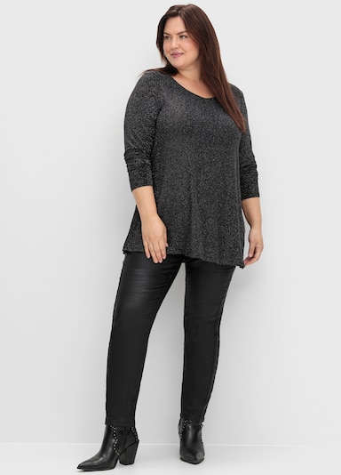 sheego Longshirt - schwarz