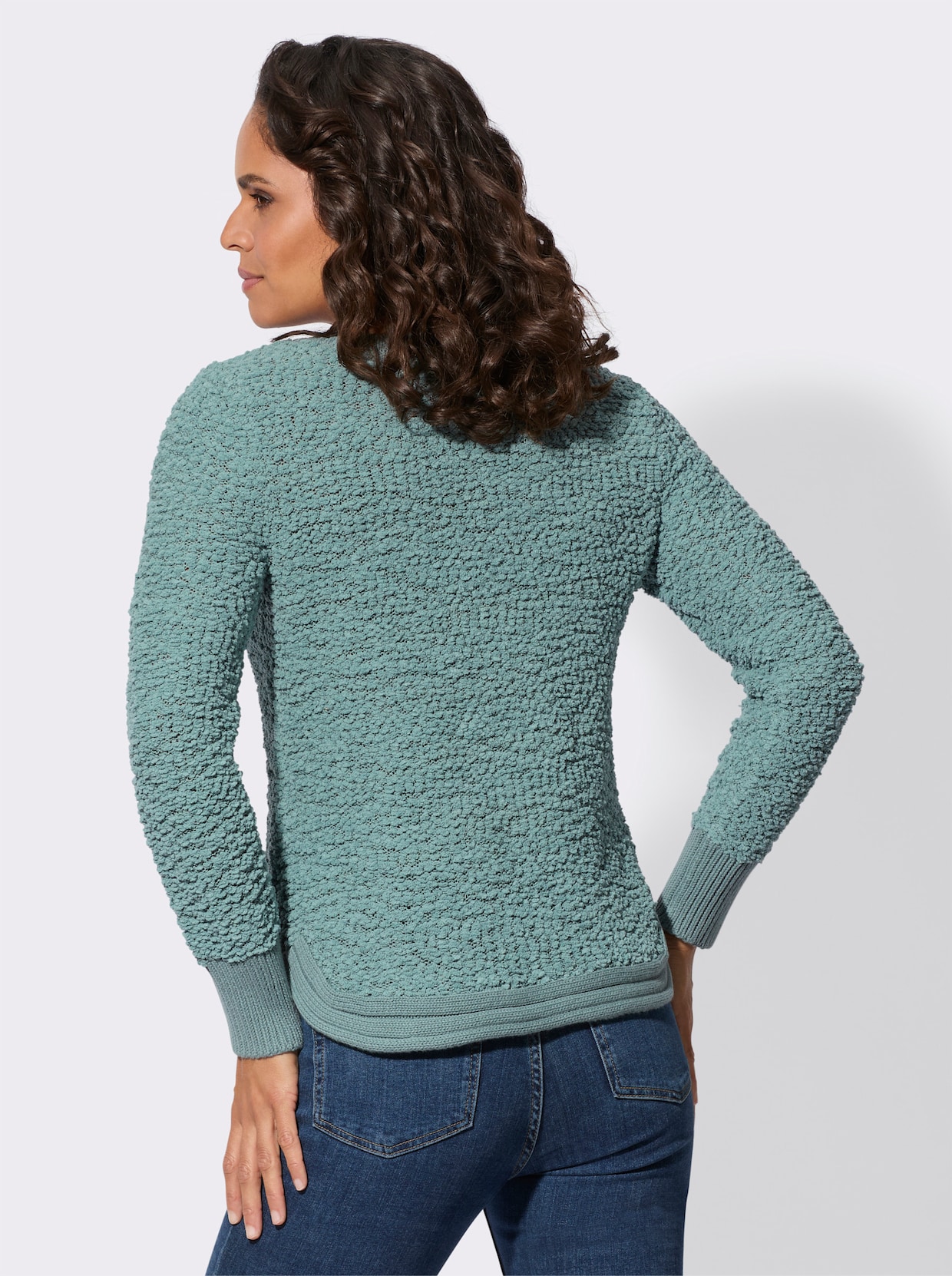 Langarm-Pullover - jade