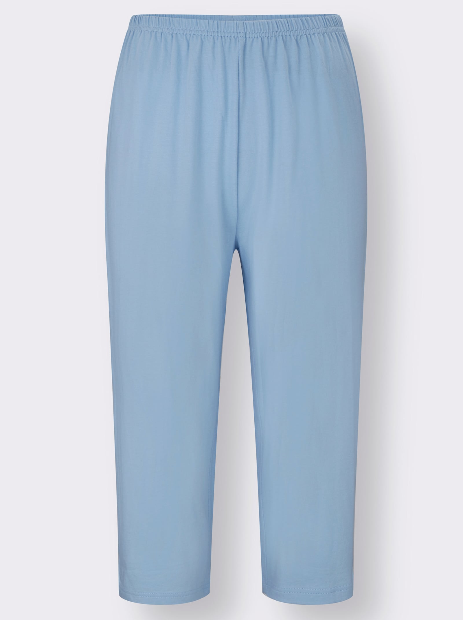 Capri-Schlafanzug mit Spitzen-Details - eisblau