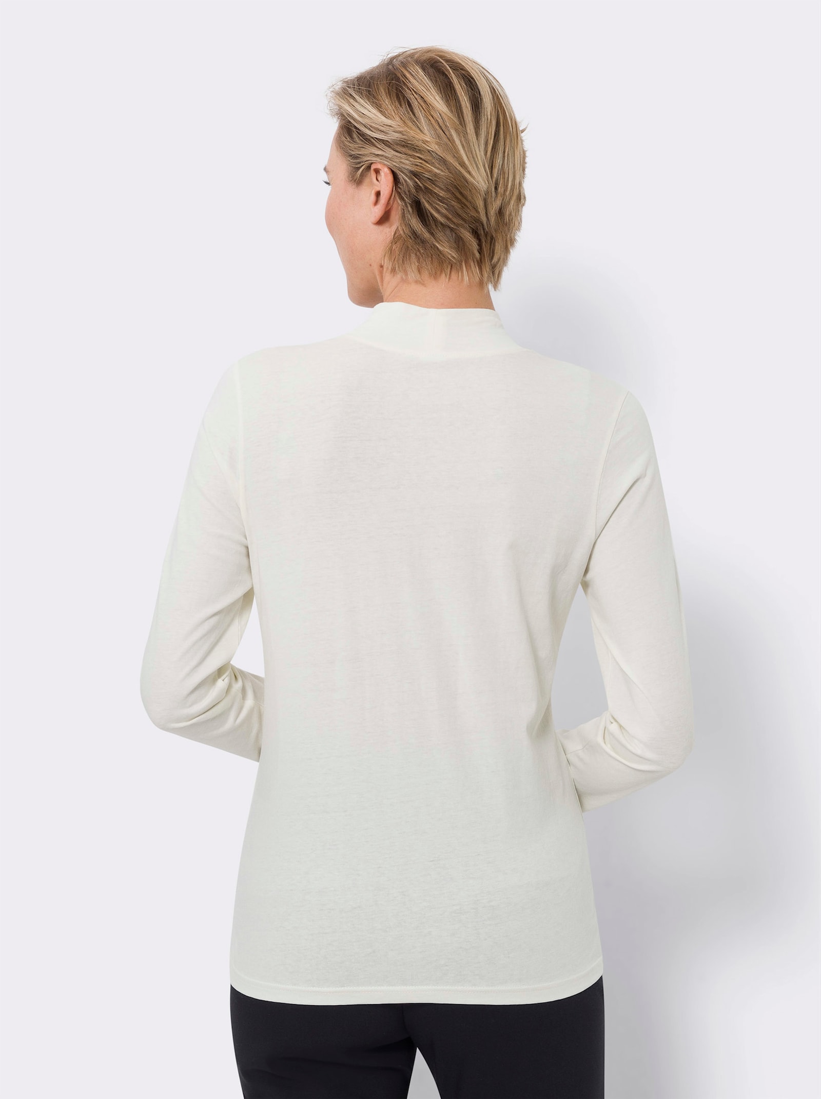 Tričko se stojáčkem s pajetkami - ecru