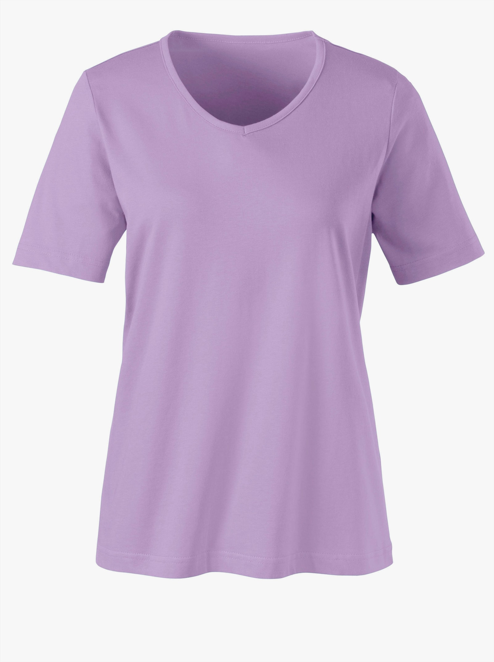 Kortärmad topp med V-ringning - syren