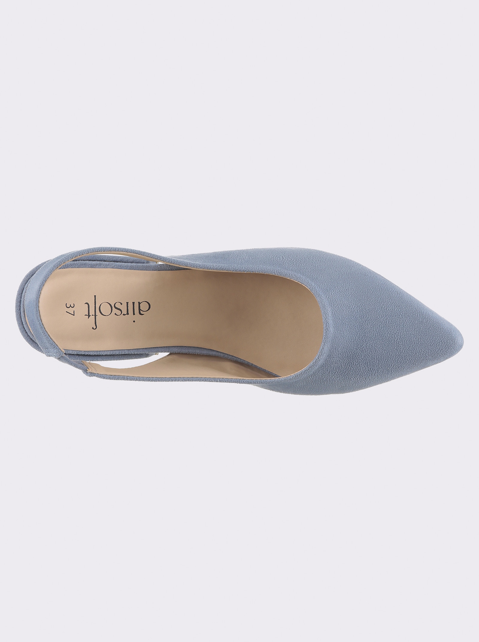 Slingbackpumps med resårband - ljusblå
