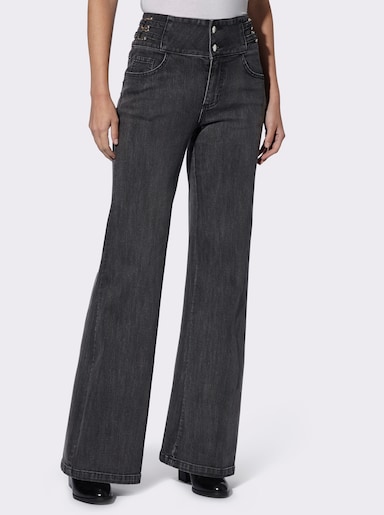 heine Bootcut-Jeans mit breitem Bund - graphit denim