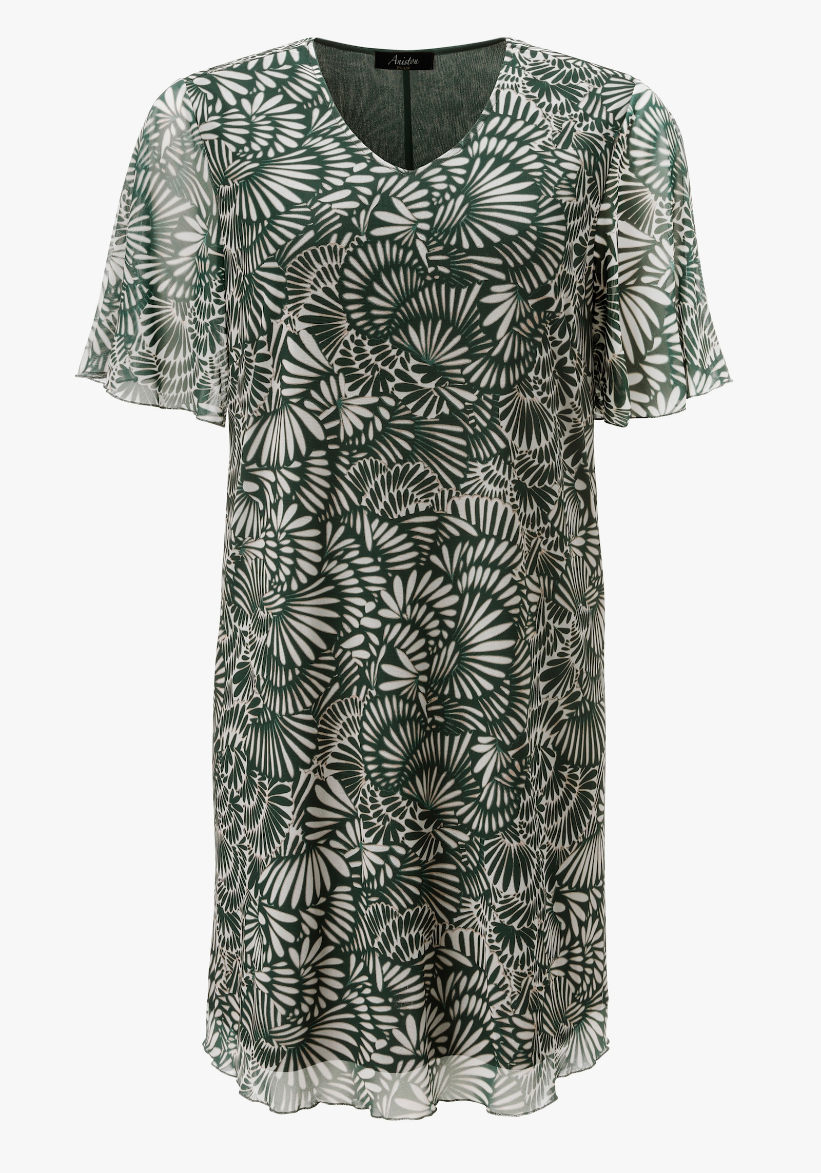 Aniston PLUS Meshkleid - grün-weiß
