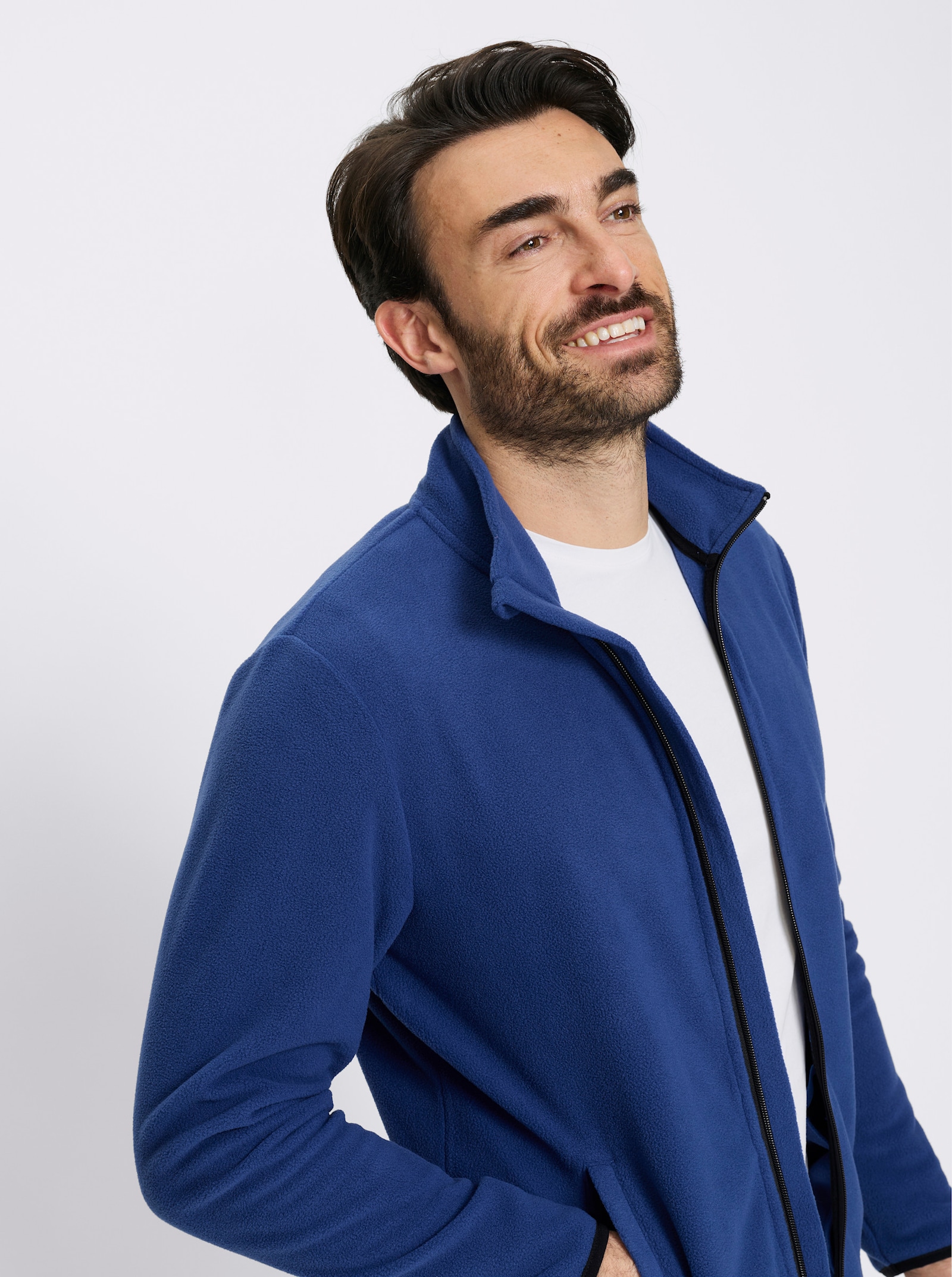 Catamaran Fleecejacke - royalblau + schwarz