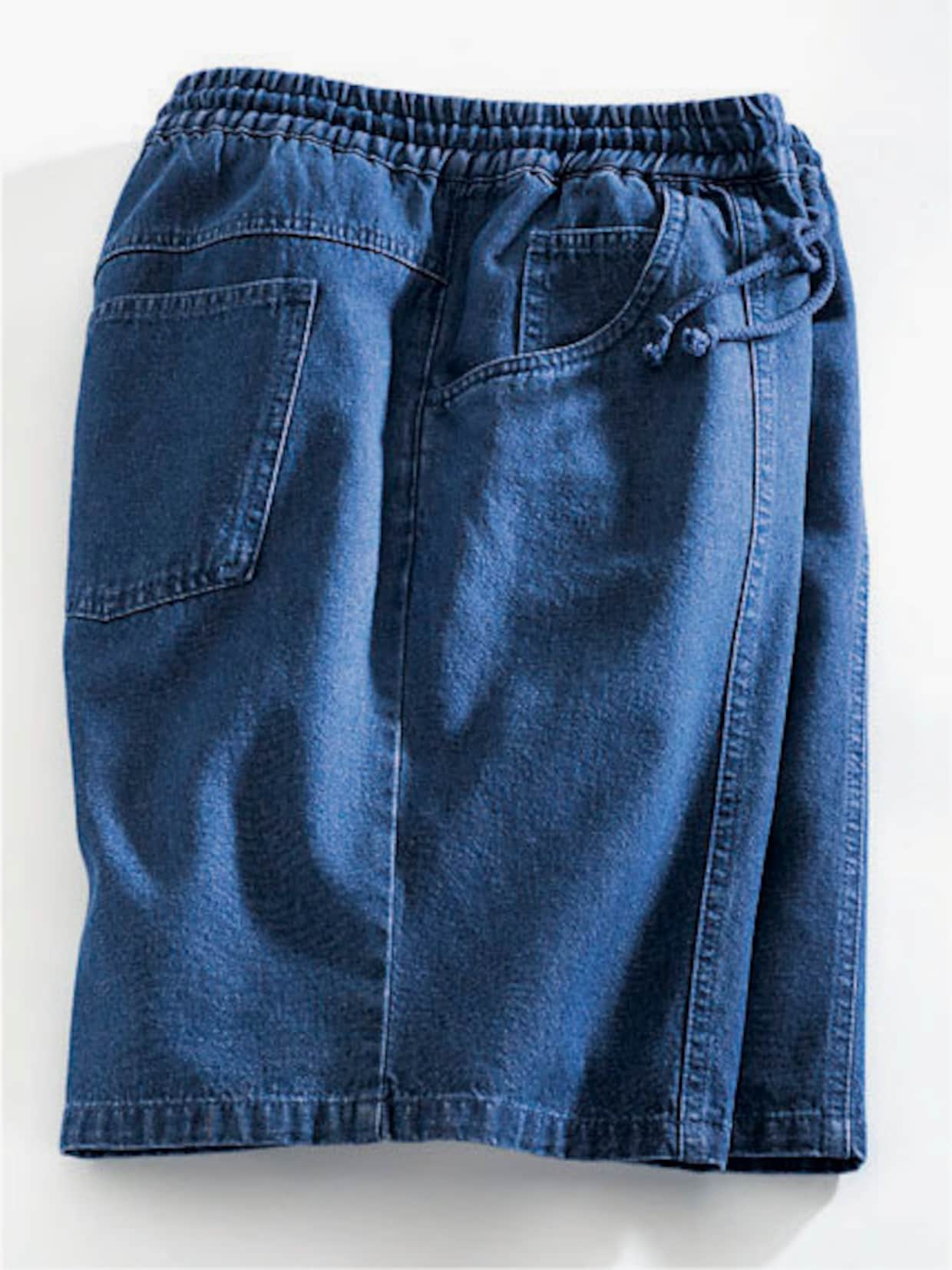 Bermudashorts med resårlinning - blue-stone-washed