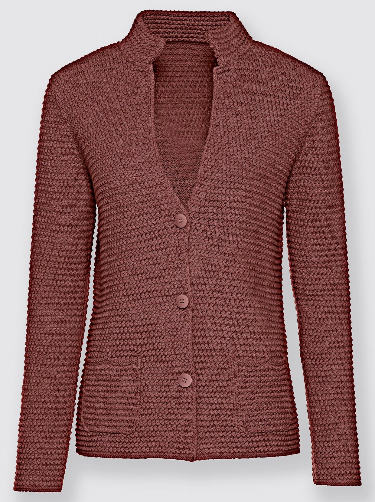 Strickjacke - rotbraun-meliert