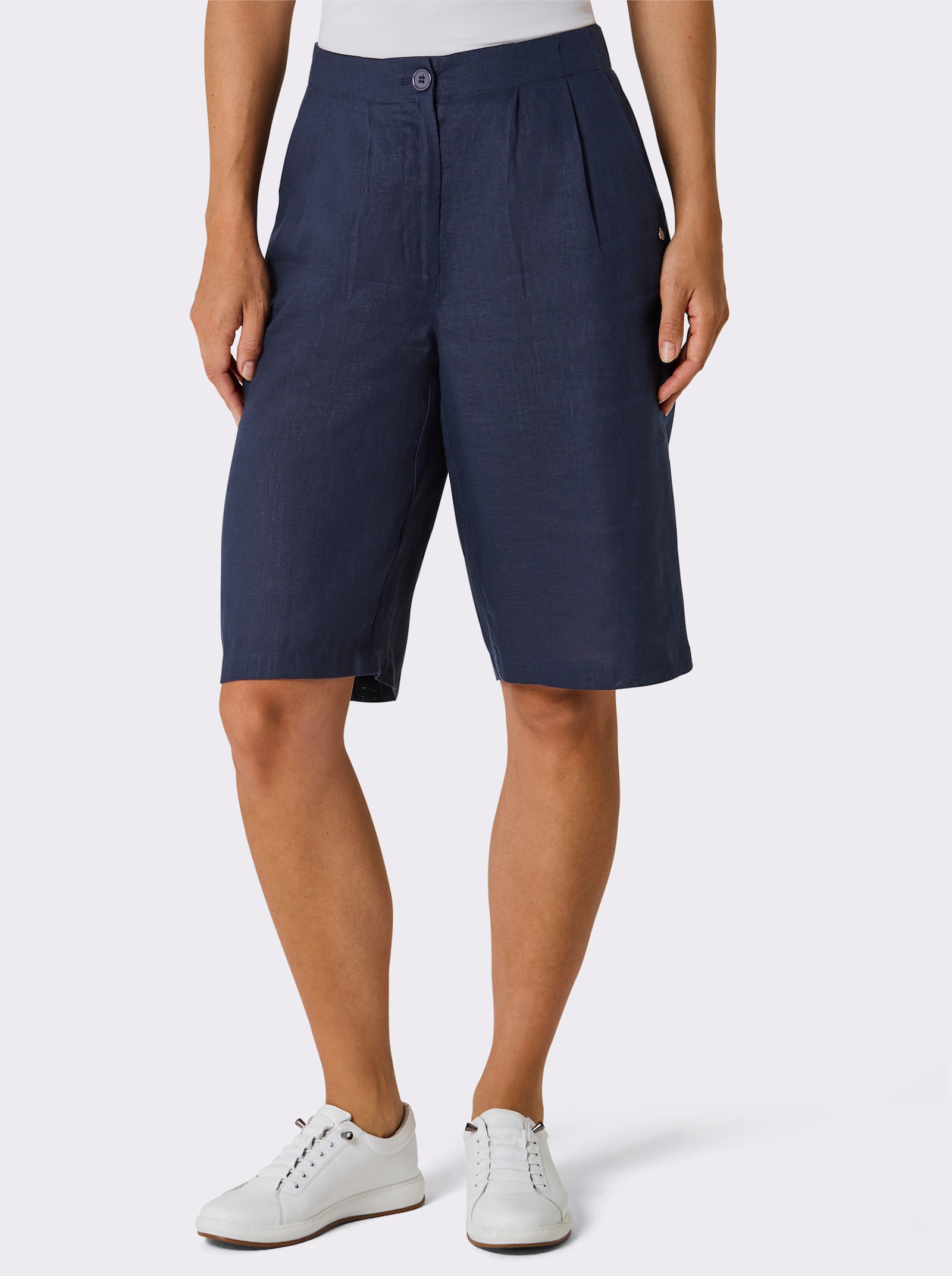 CREATION L PREMIUM Bermudas aus reinem Leinen - marine