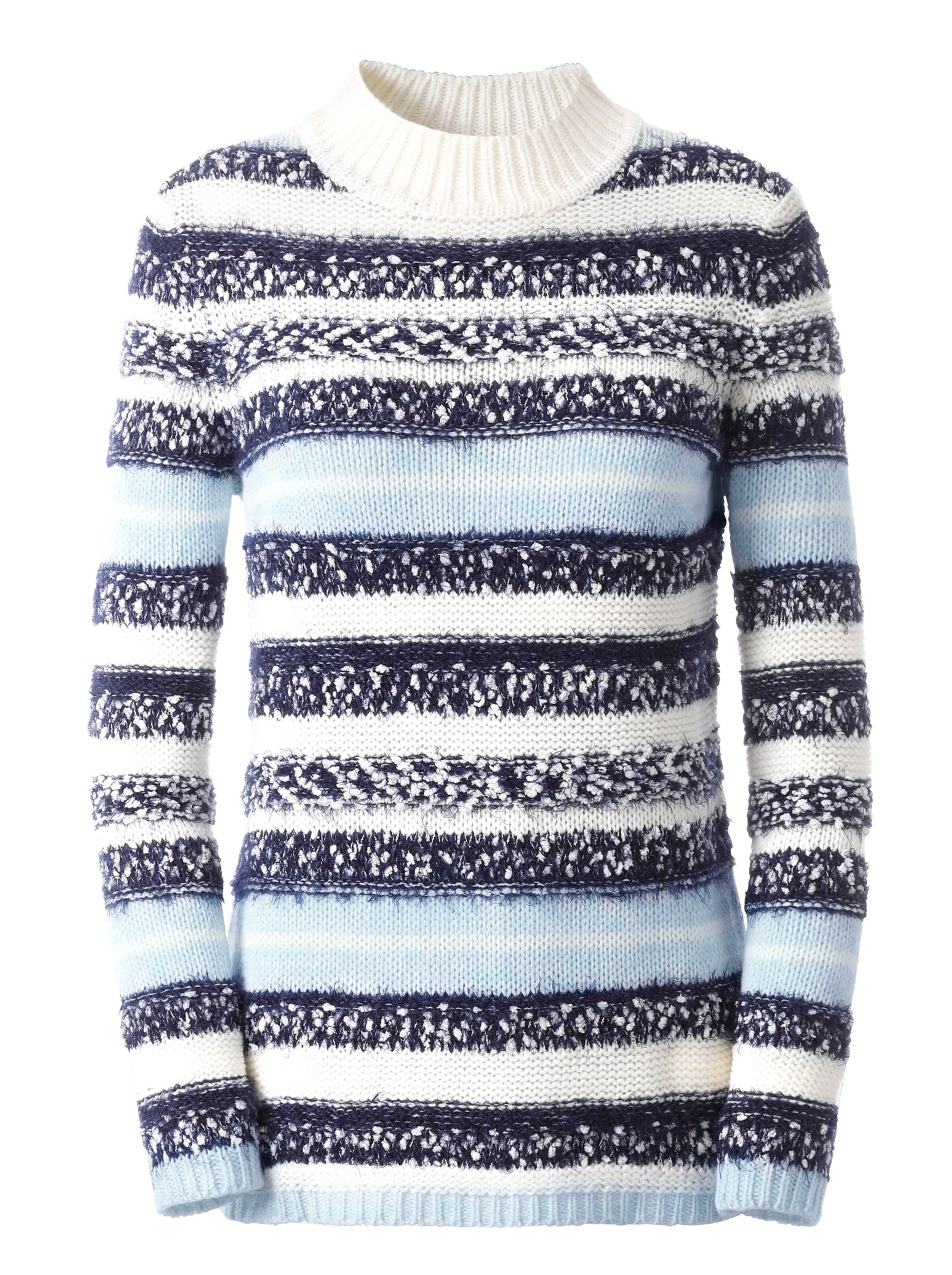 Pullover - ecru-marine-gestreift