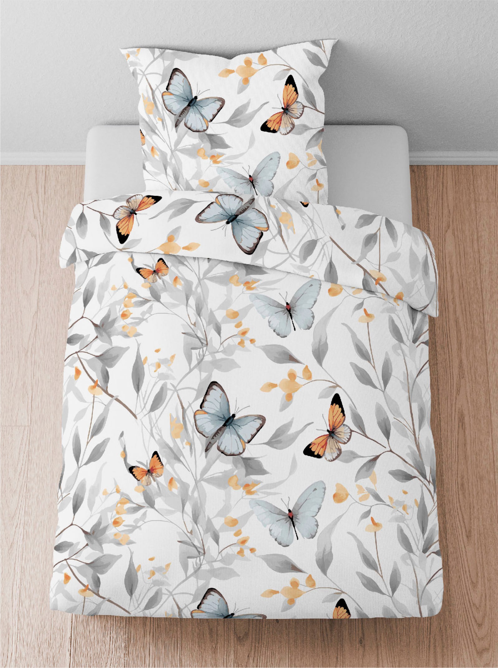 Biberna Bettwäsche - weiß-bedruckt