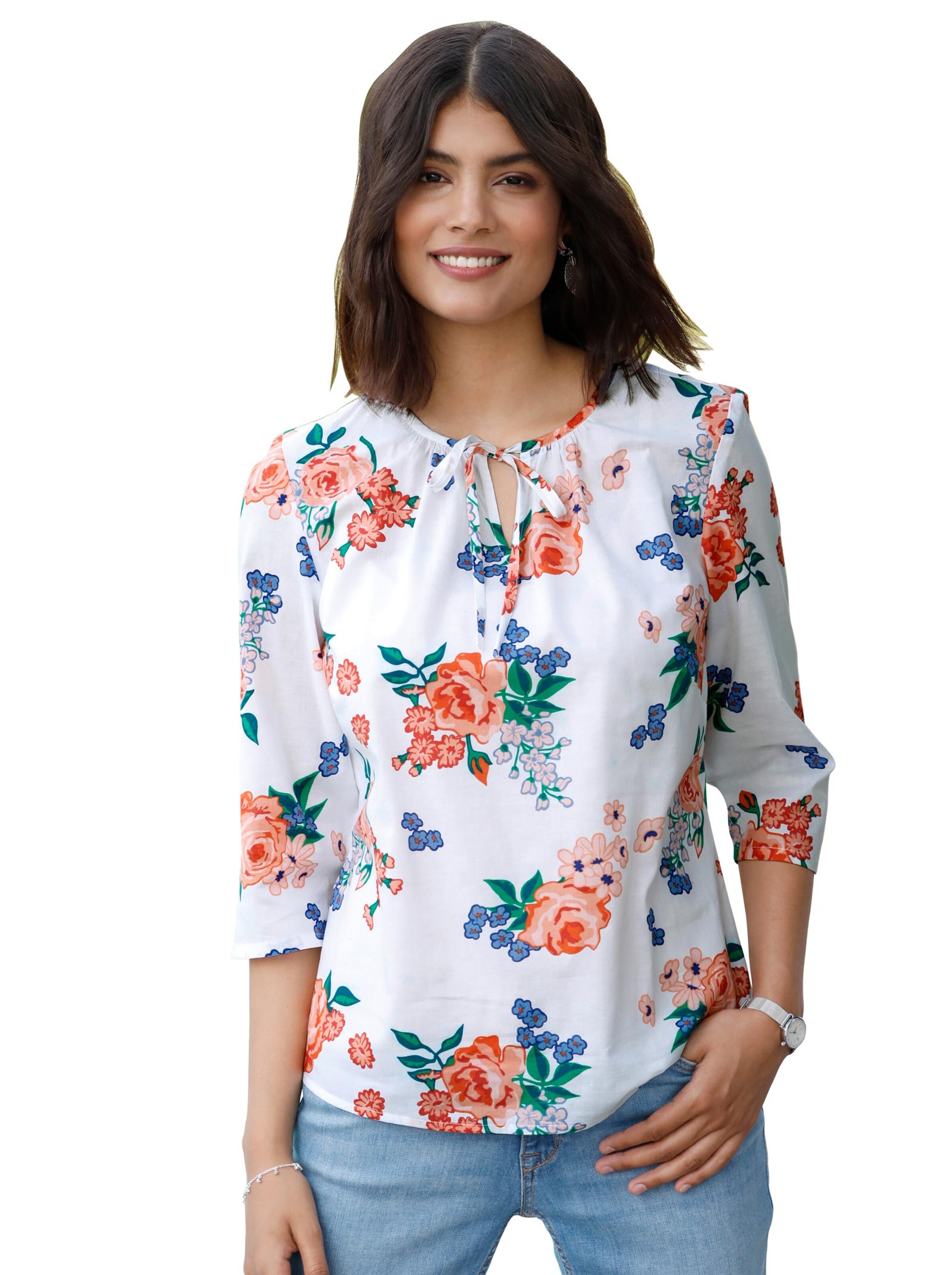 Bluse - weiß-bedruckt