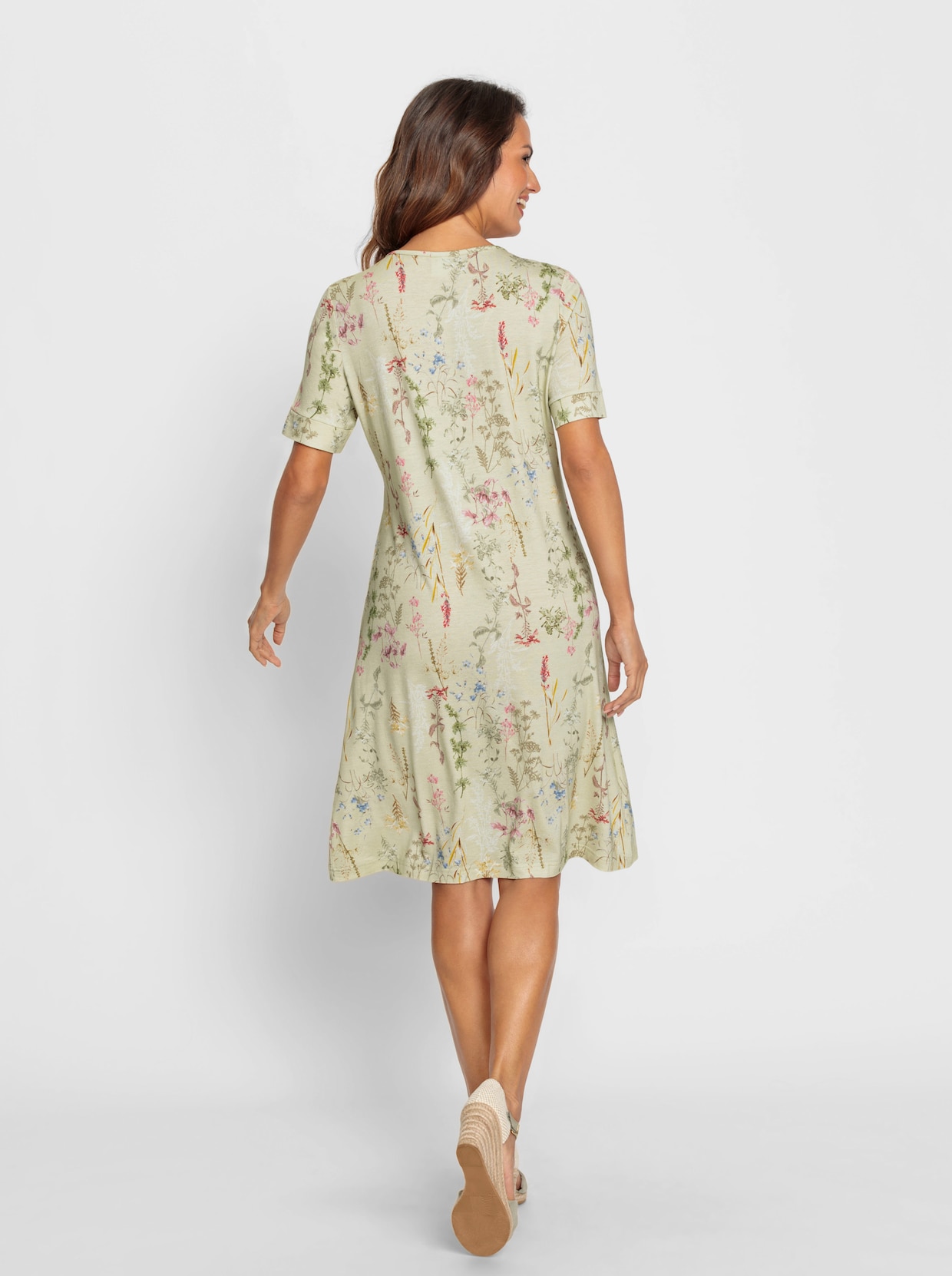 Robe en jersey - pistache imprimé