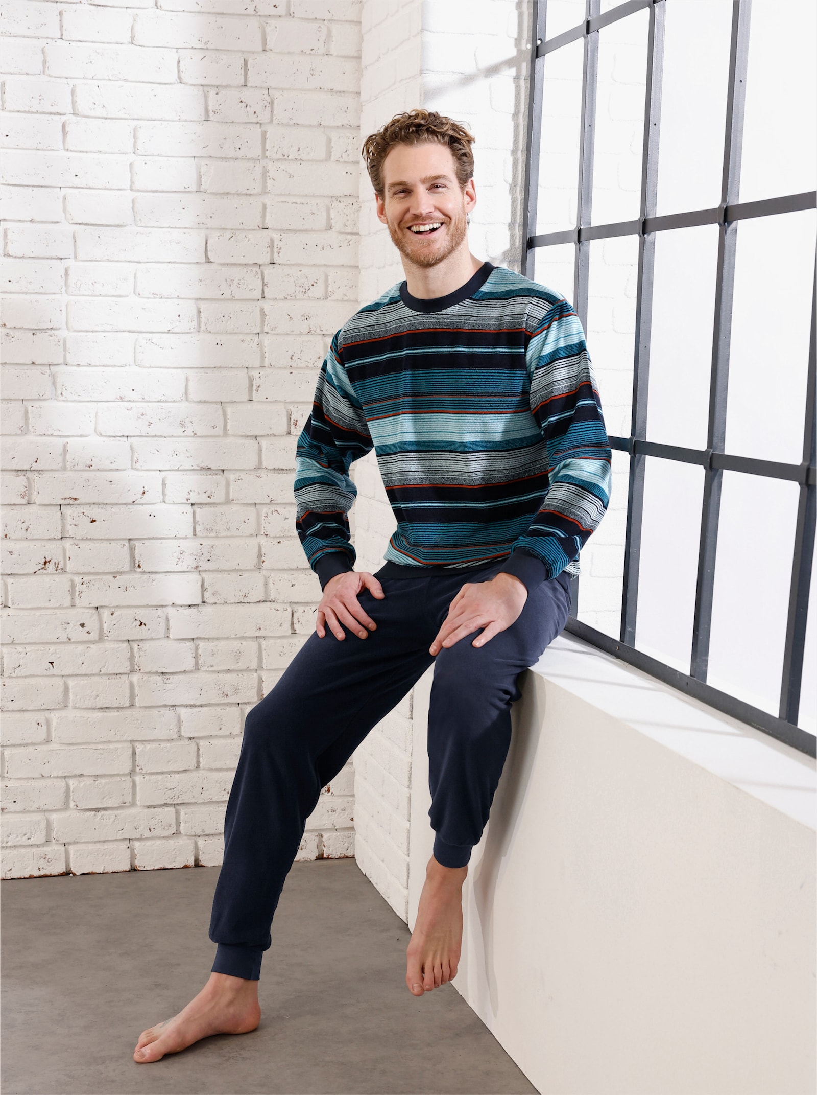 Normann Pyžamo - Tmavomodrá-oceánová pruhovaná