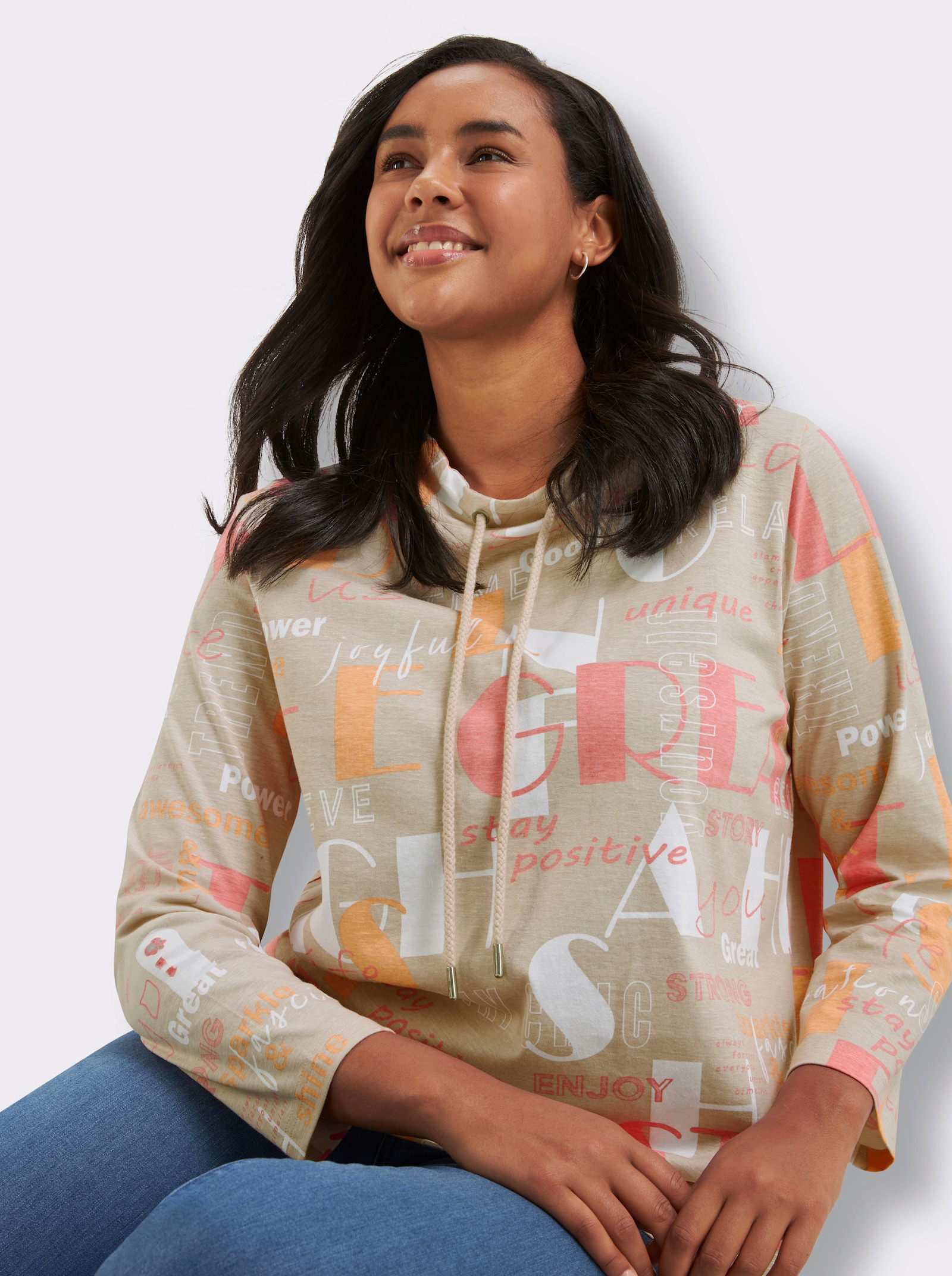 Langarmshirt - sand-flamingo-bedruckt