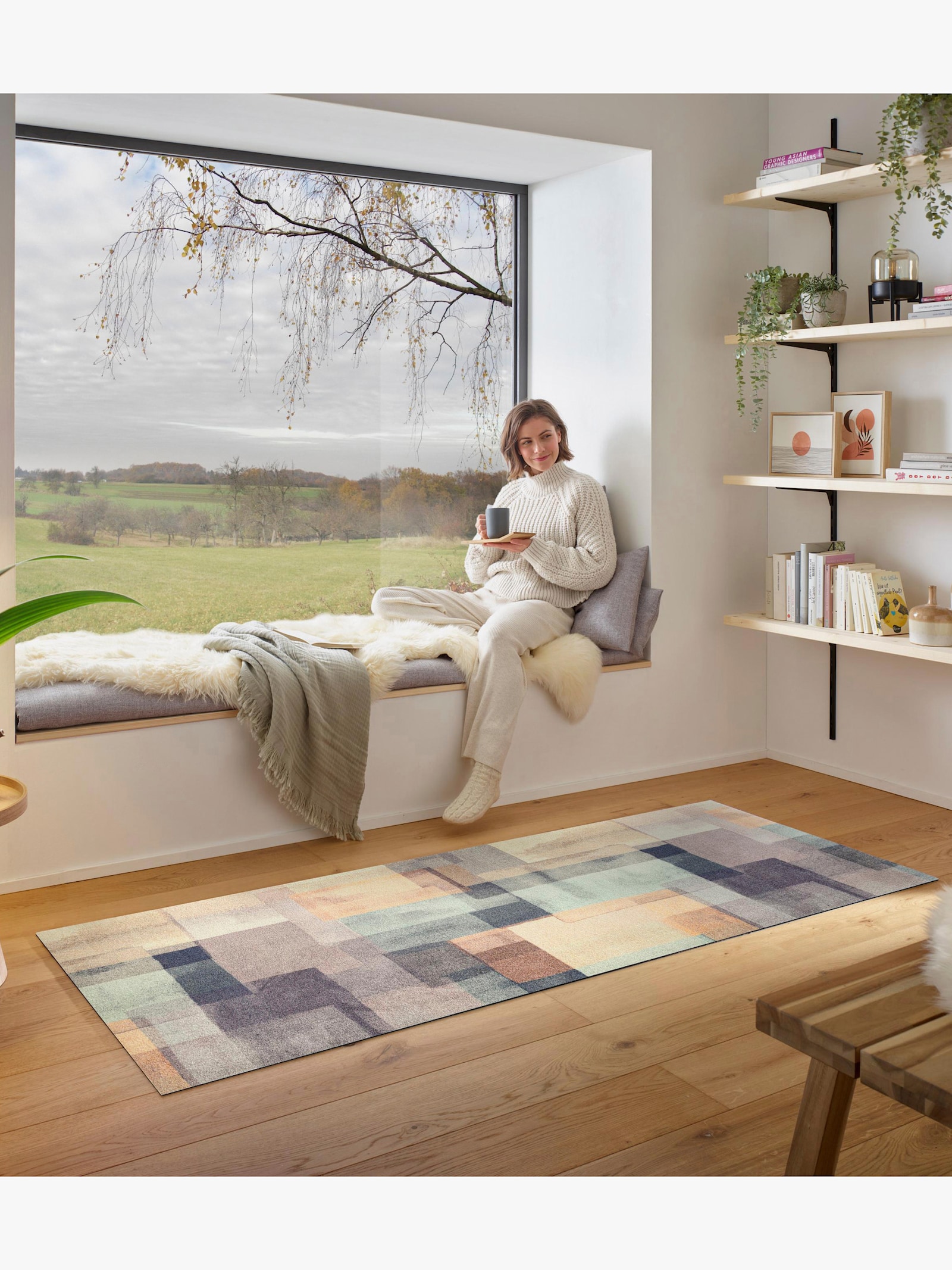 wash+dry by Kleen-Tex Fußmatte - flieder-beige-bedruckt