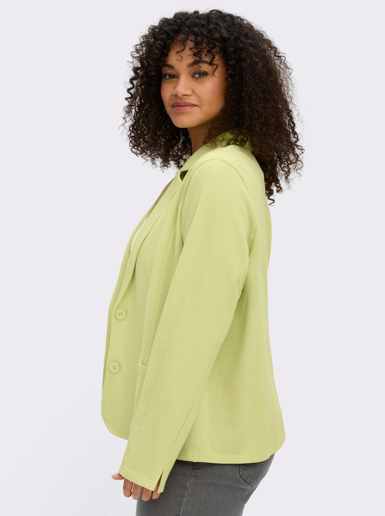 sheego Sweatblazer im figurbetonten Schnitt - pistazie