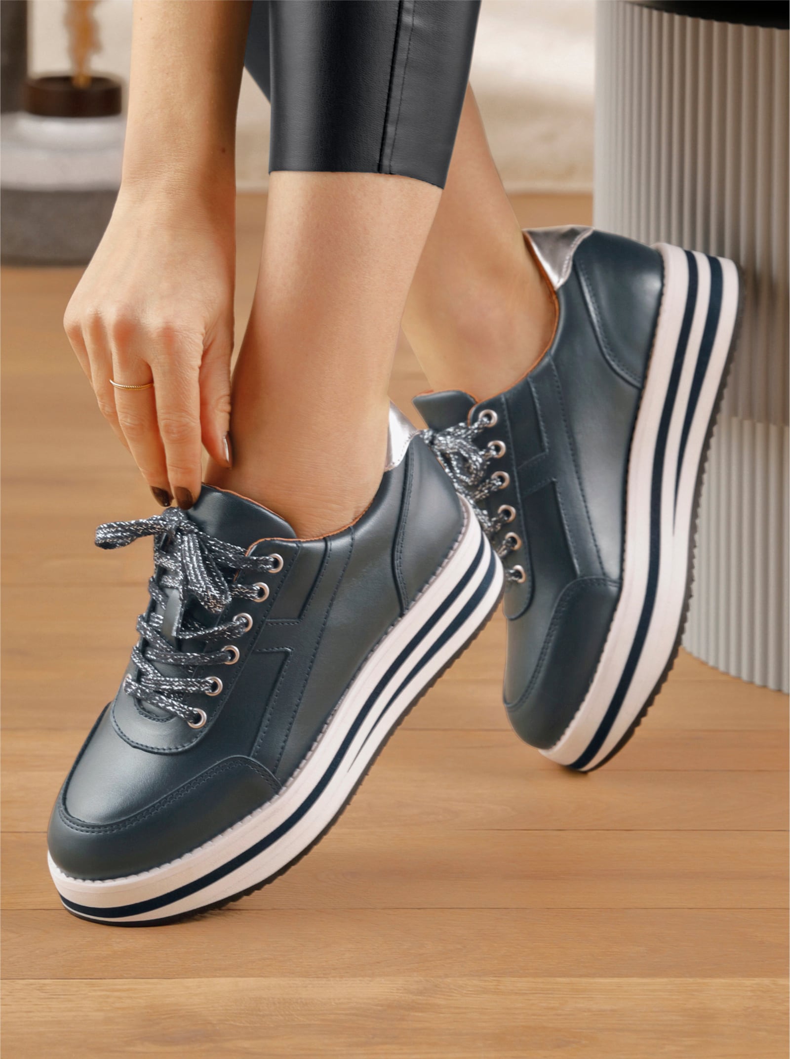 heine Sneaker - marine-weiß