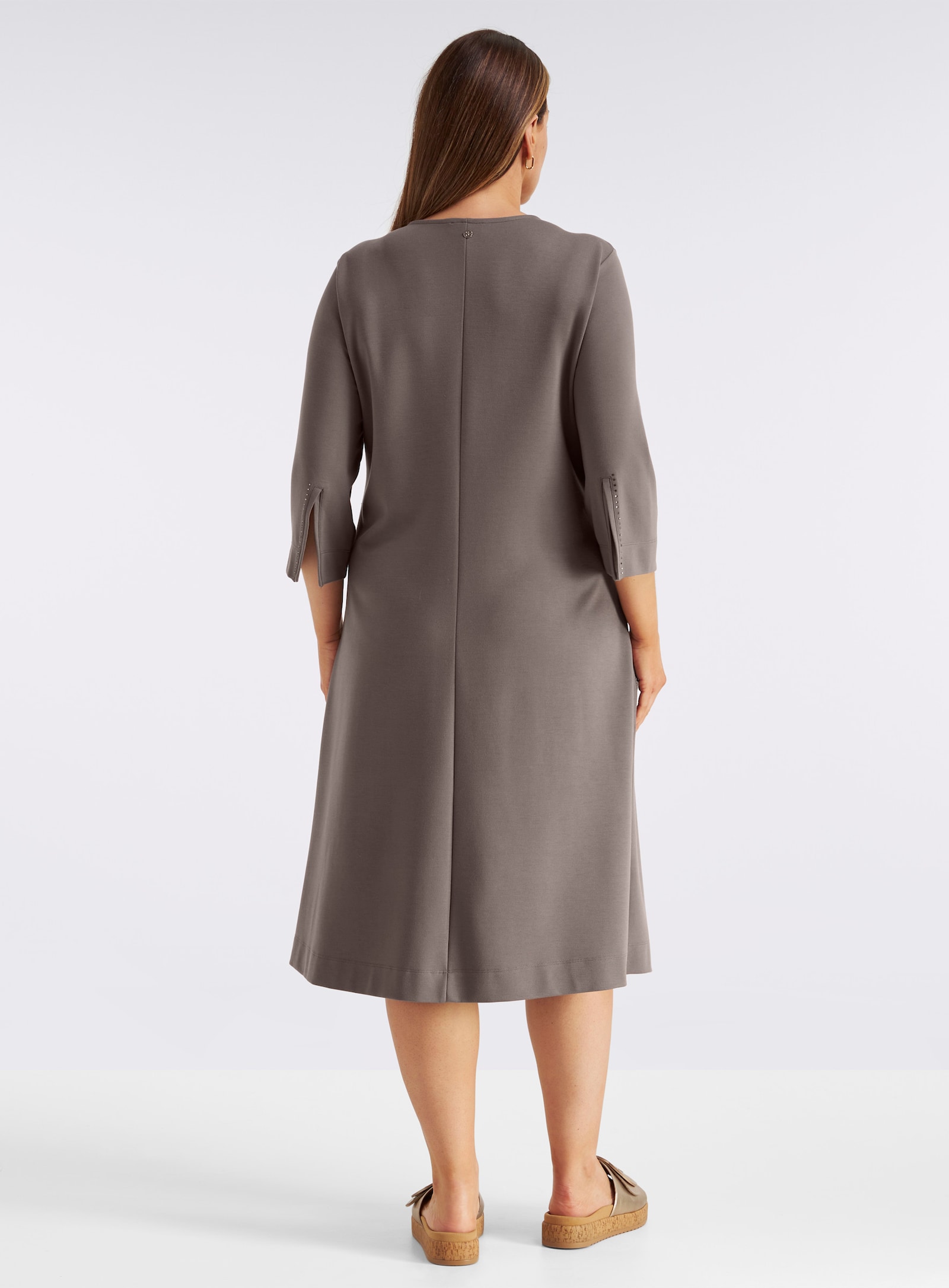 sheego Jerseykleid mit Teilungsnähten - dunkeltaupe