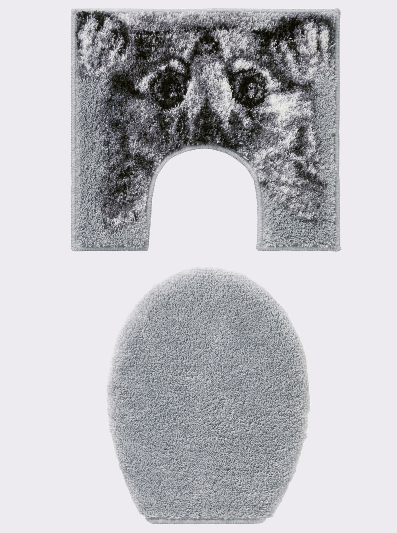 Grund Badematte - grau-gemustert