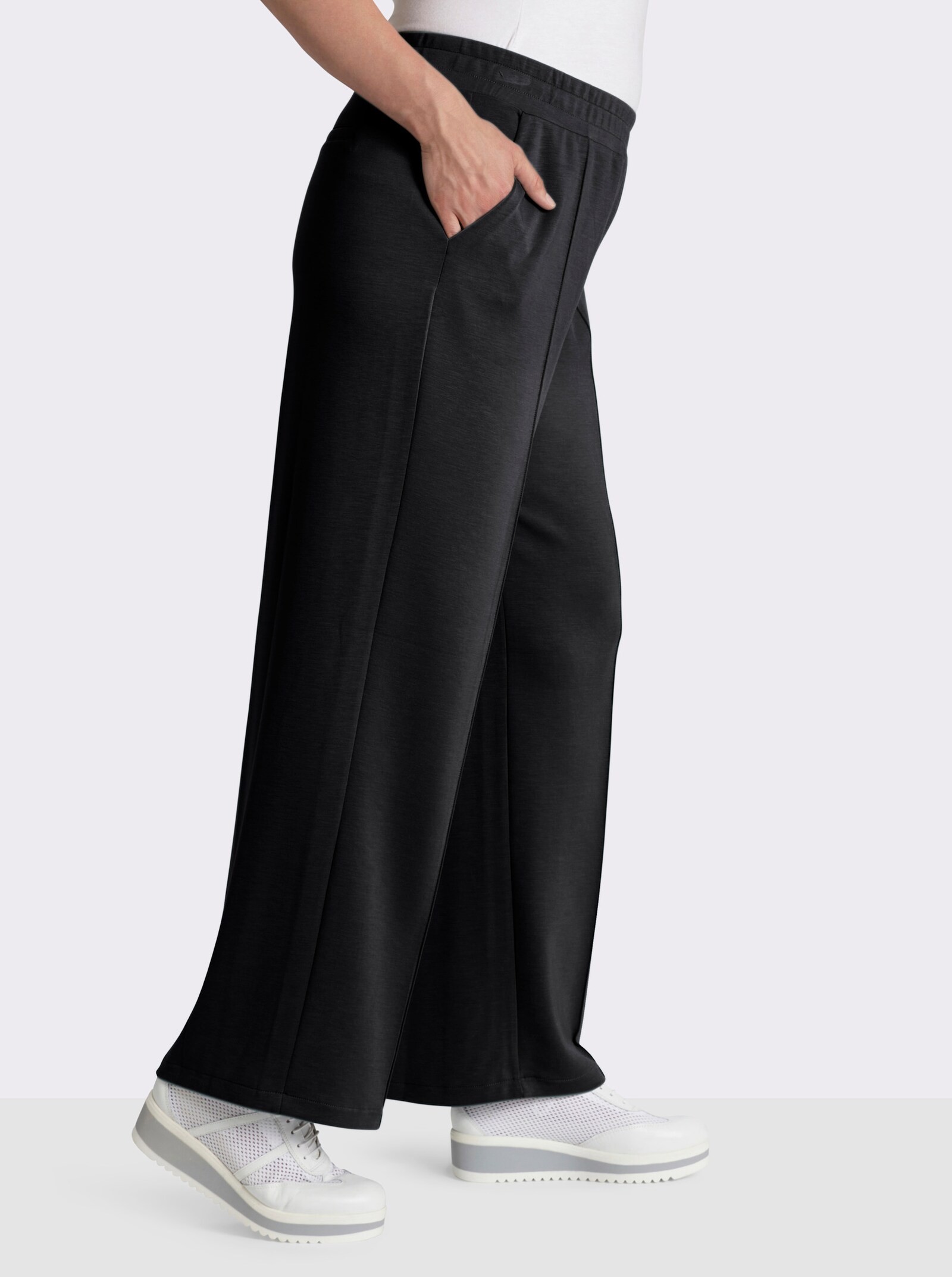Jerseyhose in weich fließender Qualität - schwarz